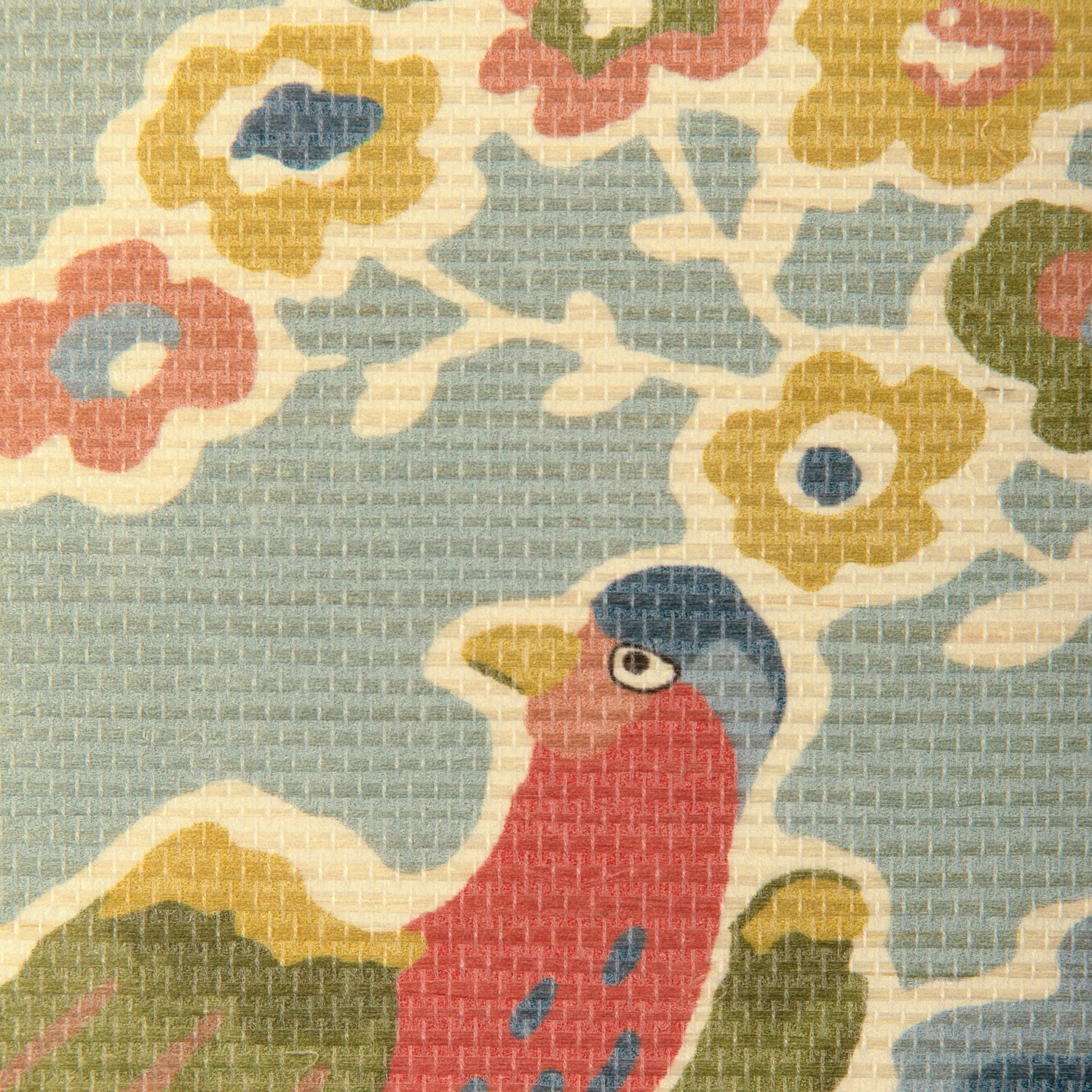 Posy Paper Wallpaper in aqua/ivy color - pattern number P2023127.353.0 - by Lee Jofa in the Garden Walk collection
