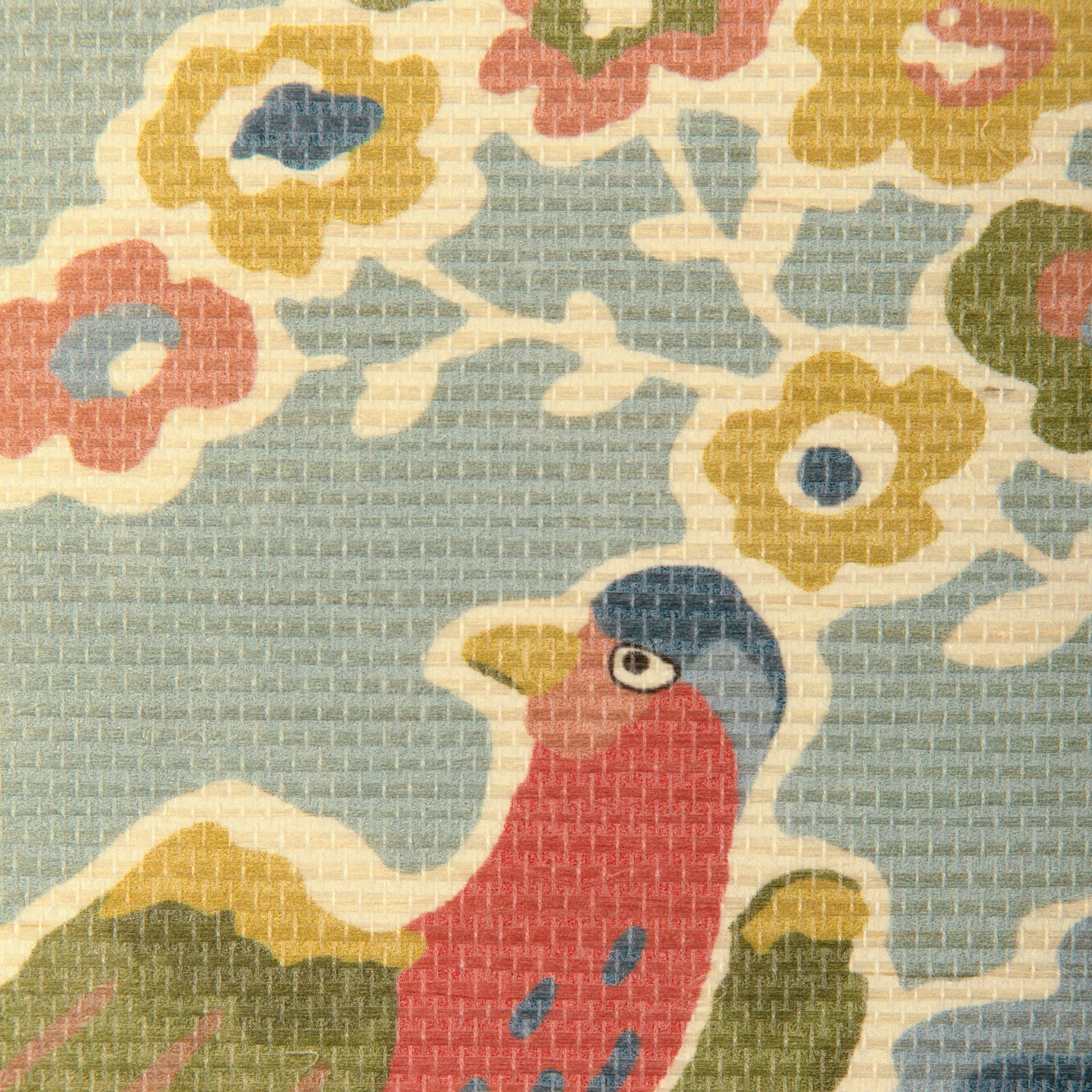 Posy Paper Wallpaper in aqua/ivy color - pattern number P2023127.353.0 - by Lee Jofa in the Garden Walk collection
