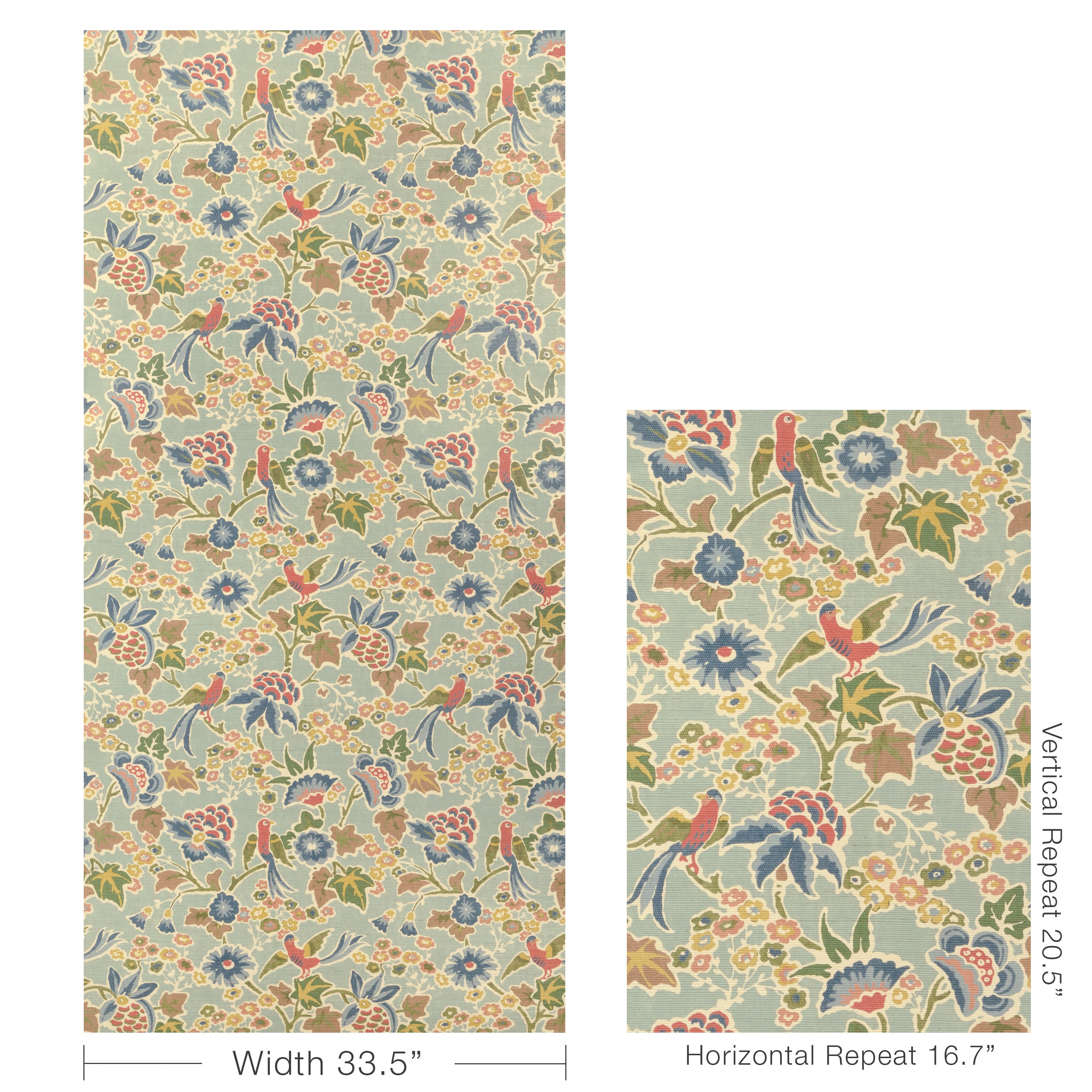 Posy Paper Wallpaper in aqua/ivy color - pattern number P2023127.353.0 - by Lee Jofa in the Garden Walk collection