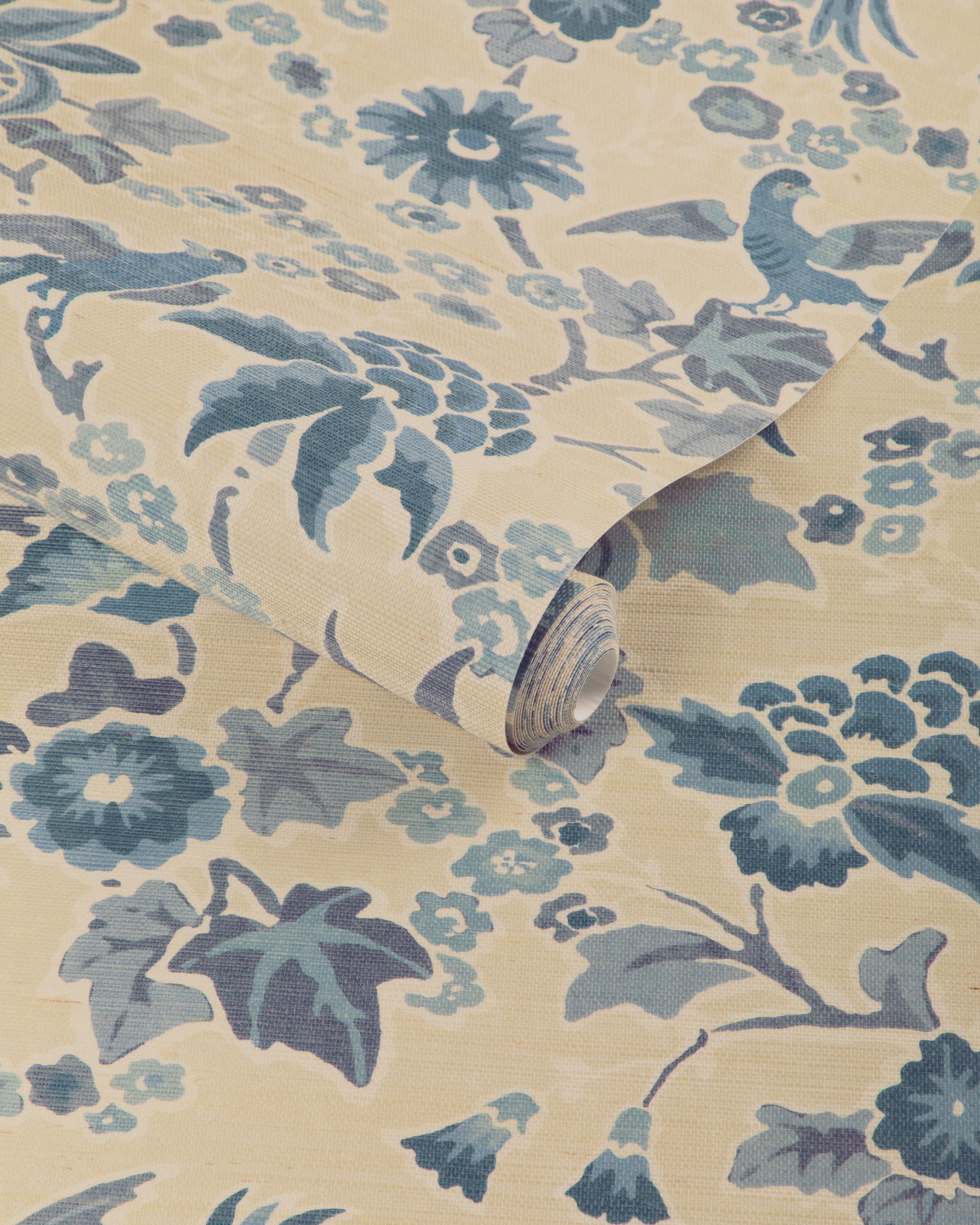 Posy Paper Wallpaper in sand/sky color - pattern number P2023127.516.0 - by Lee Jofa in the Garden Walk collection