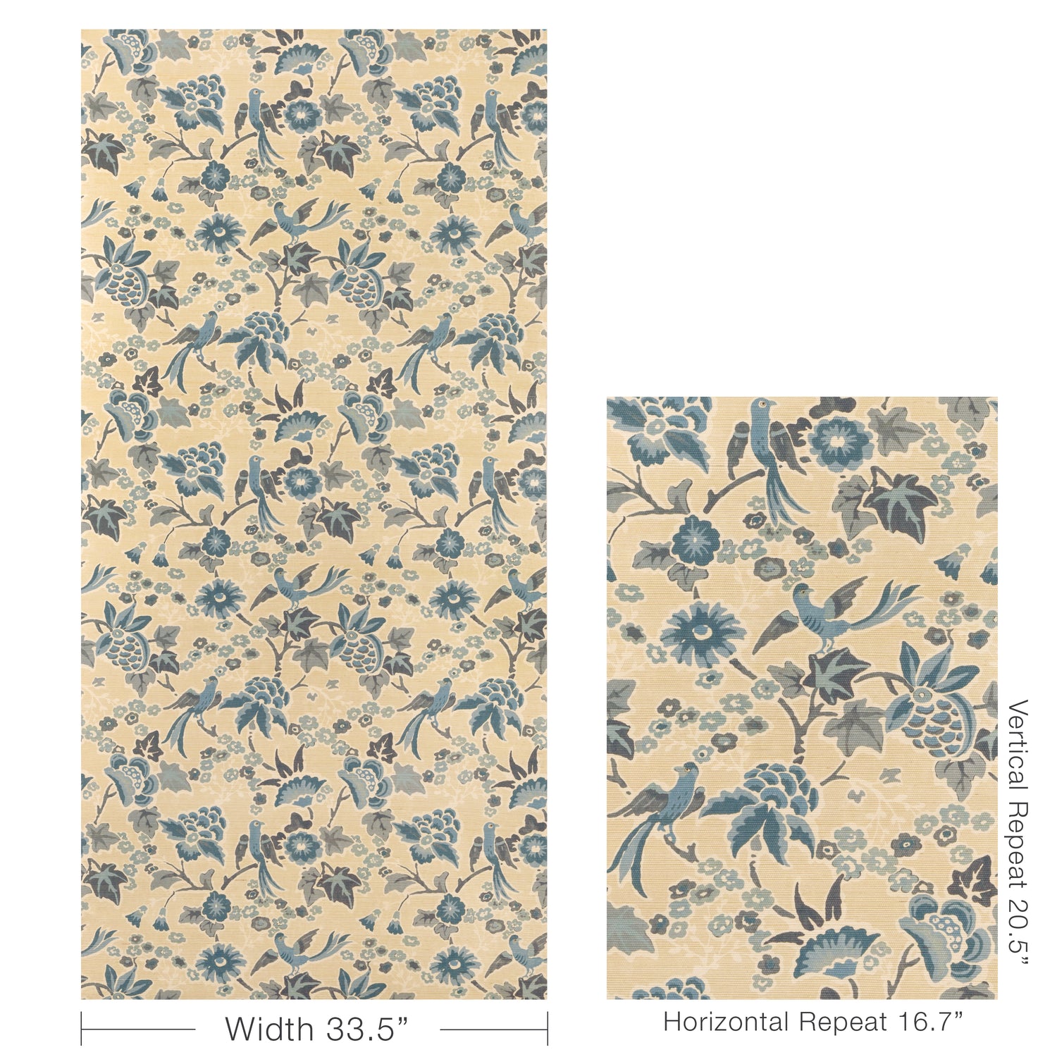 Posy Paper Wallpaper in sand/sky color - pattern number P2023127.516.0 - by Lee Jofa in the Garden Walk collection
