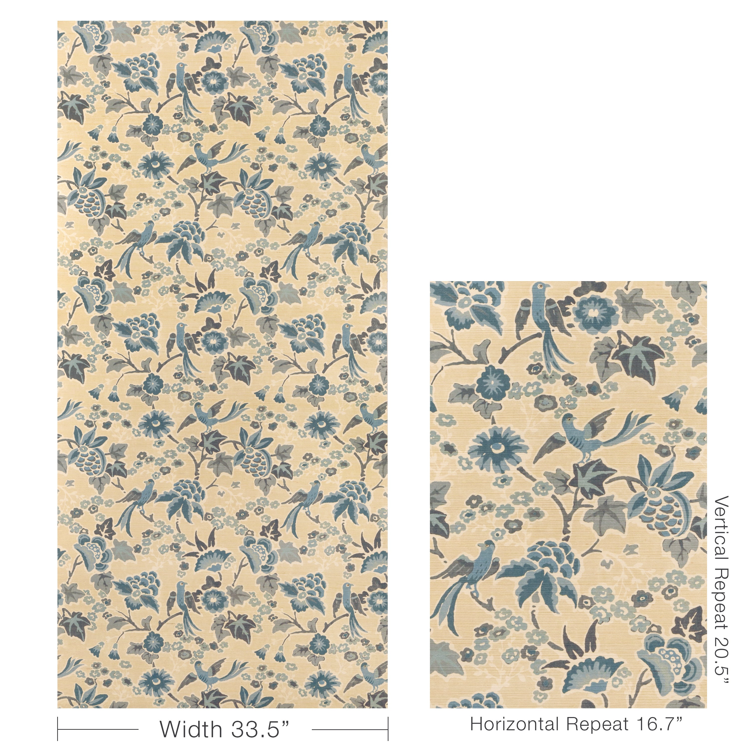 Posy Paper Wallpaper in sand/sky color - pattern number P2023127.516.0 - by Lee Jofa in the Garden Walk collection