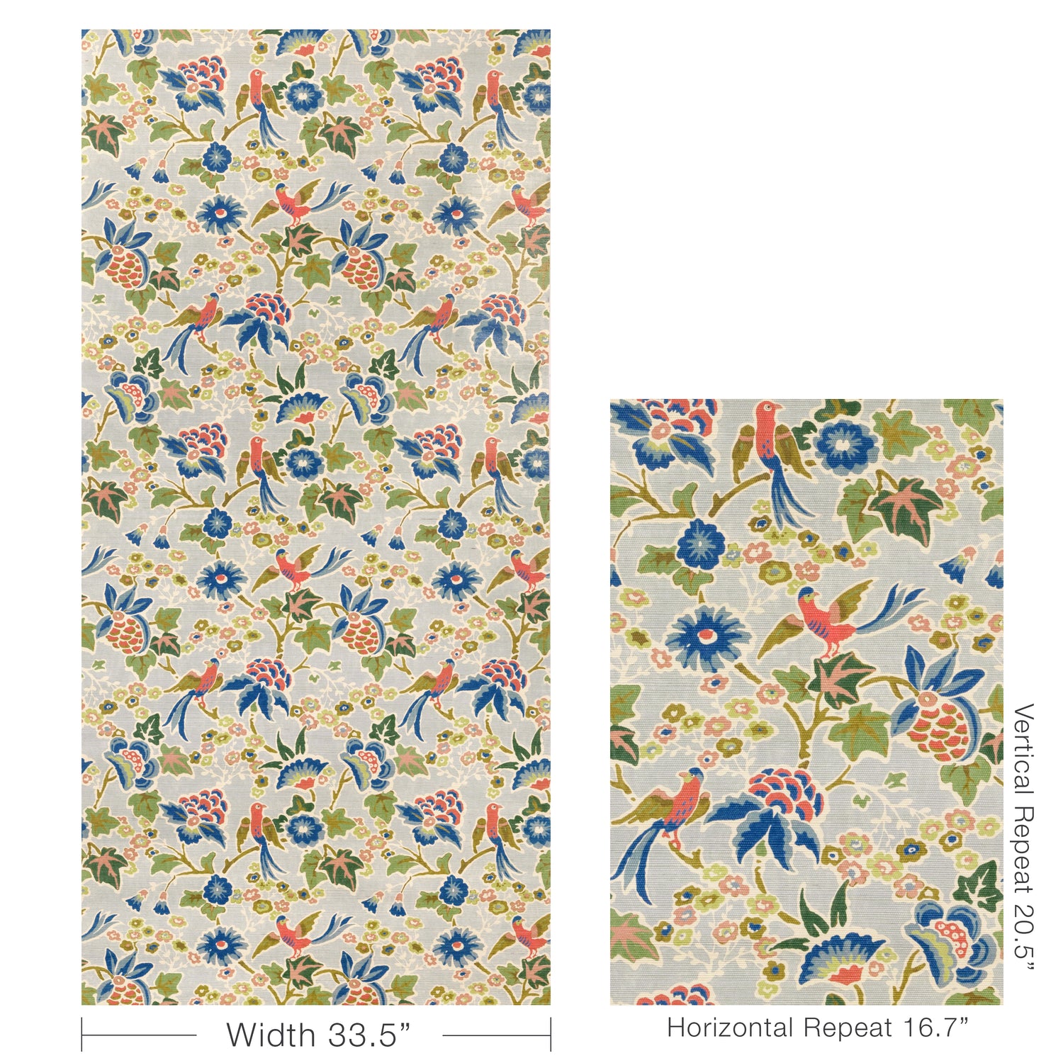 Posy Paper Wallpaper in blue/multi color - pattern number P2023127.519.0 - by Lee Jofa in the Garden Walk collection