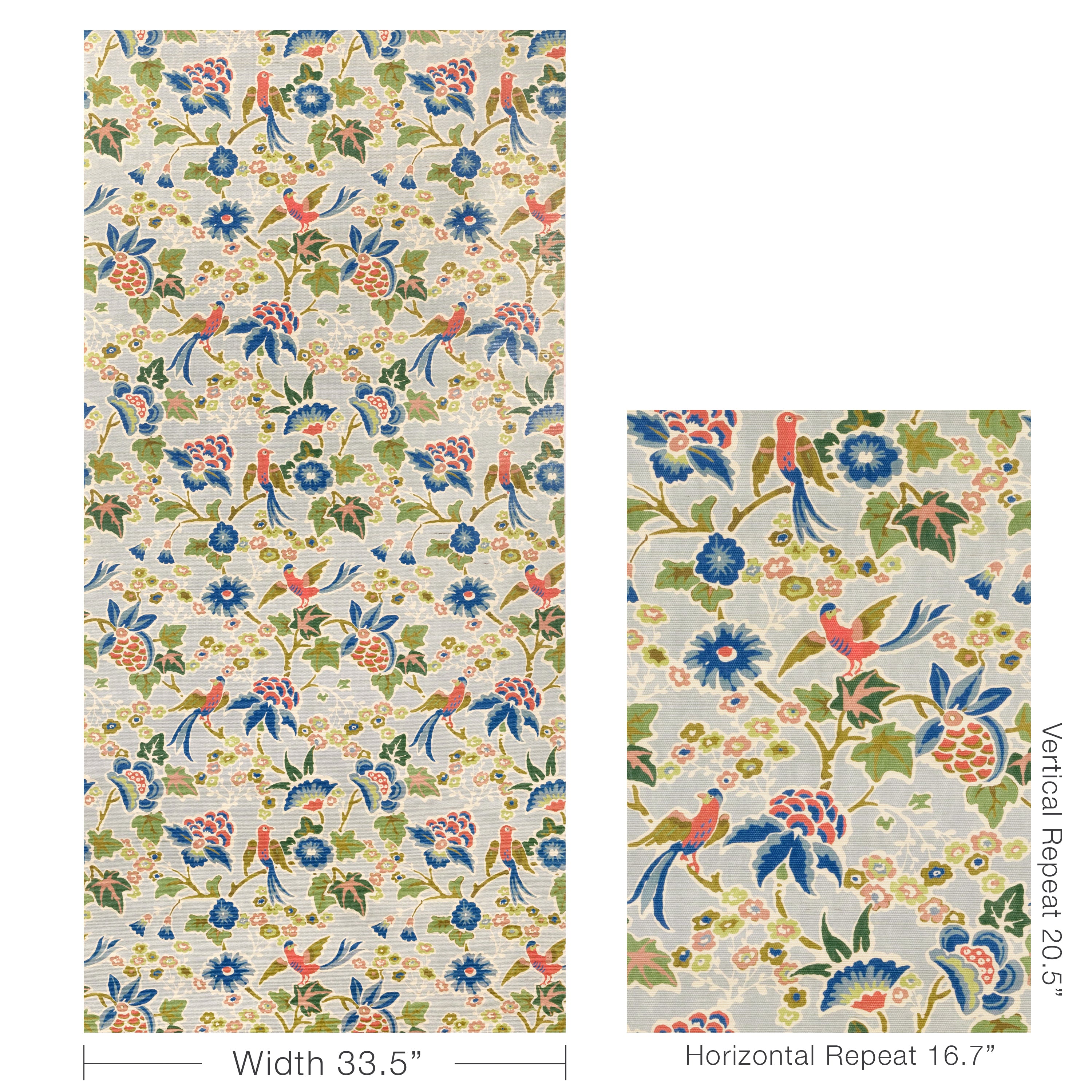 Posy Paper Wallpaper in blue/multi color - pattern number P2023127.519.0 - by Lee Jofa in the Garden Walk collection
