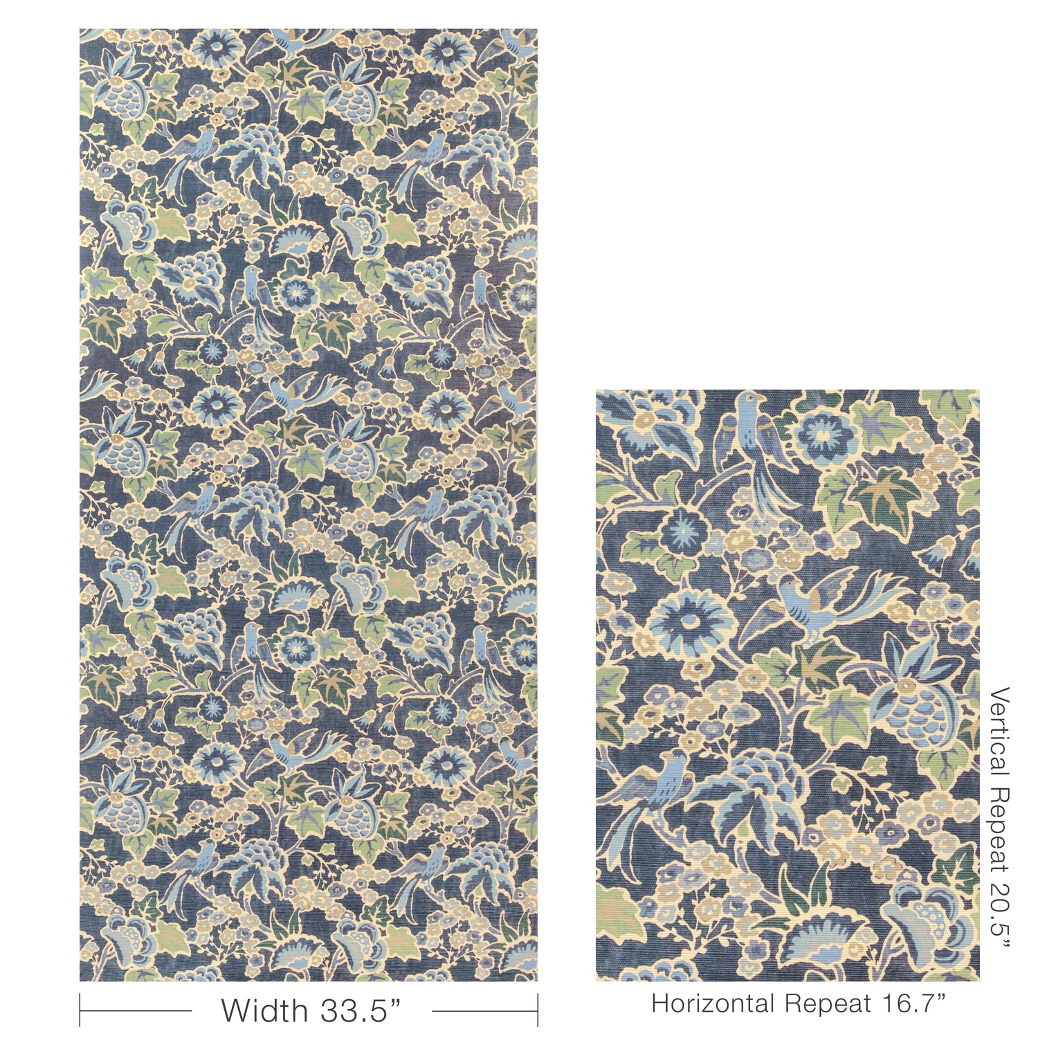 Posy Paper Wallpaper in denim/slate color - pattern number P2023127.523.0 - by Lee Jofa in the Garden Walk collection