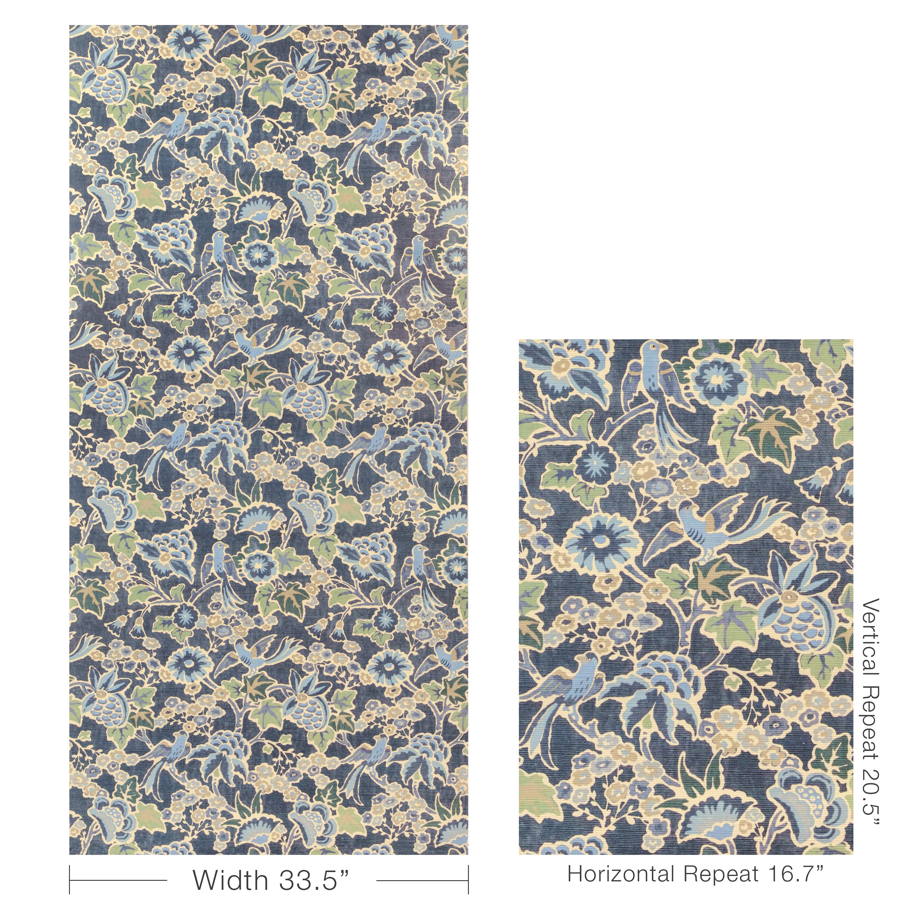 Posy Paper Wallpaper in denim/slate color - pattern number P2023127.523.0 - by Lee Jofa in the Garden Walk collection