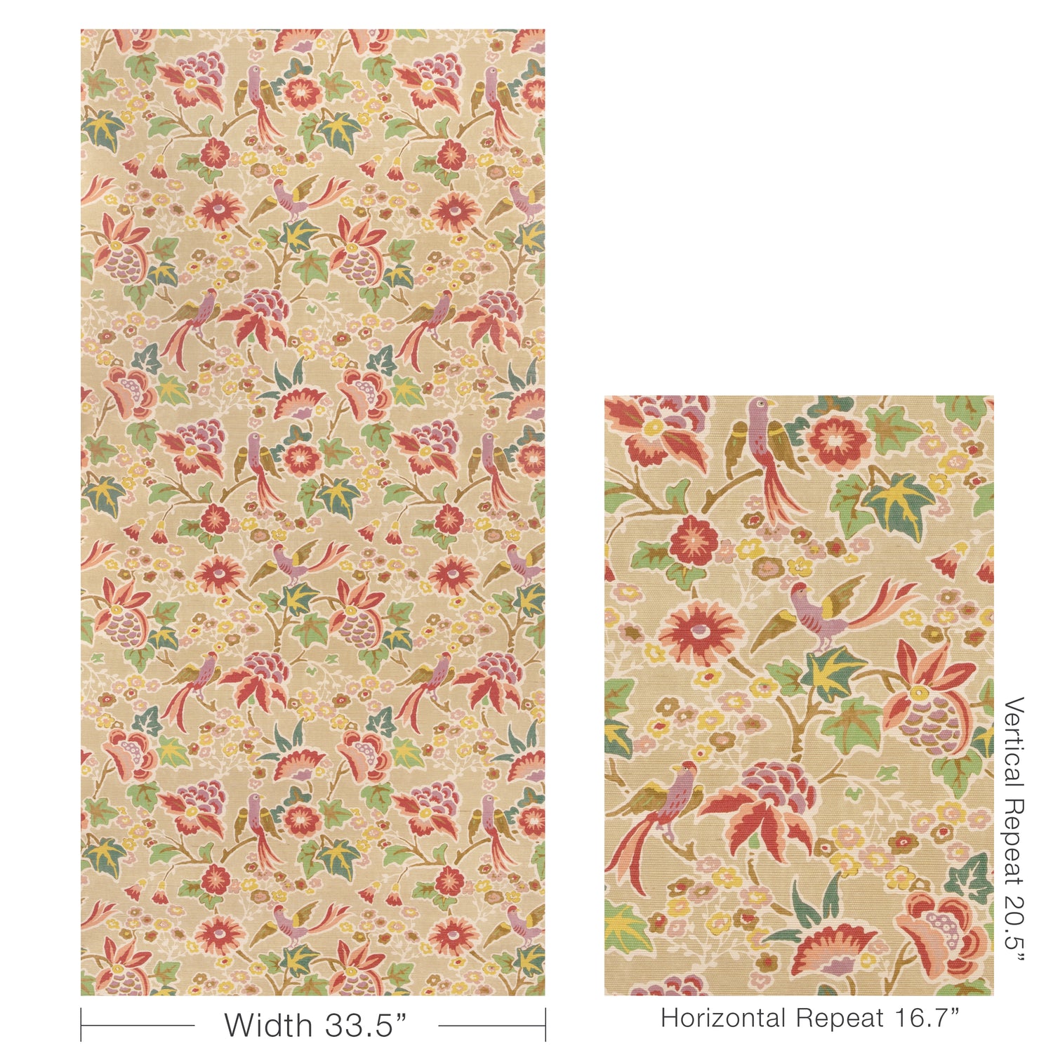 Posy Paper Wallpaper in berry/leaf color - pattern number P2023127.73.0 - by Lee Jofa in the Garden Walk collection