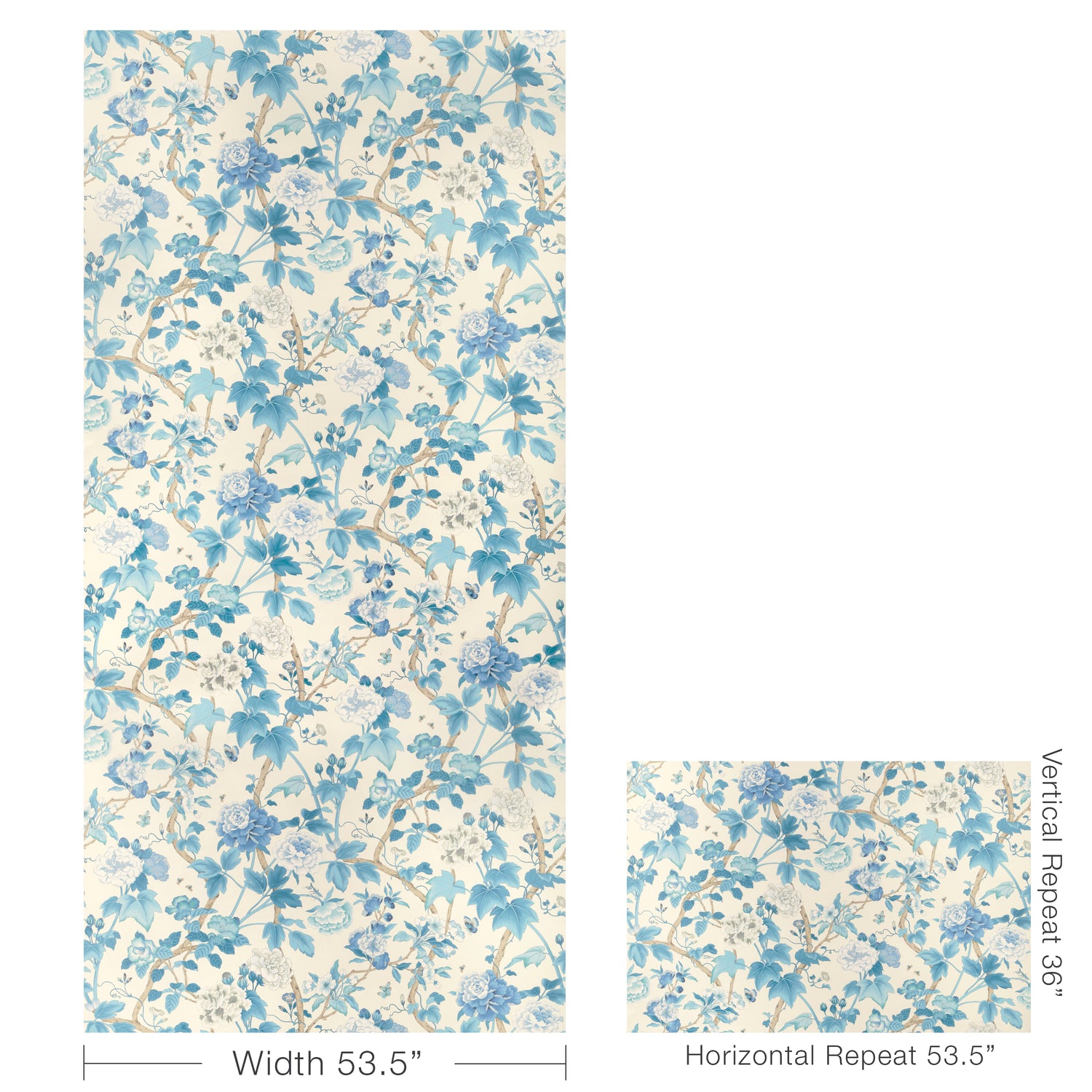 Gardenia Paper Wallpaper in delft/sky color - pattern number P2023128.155.0 - by Lee Jofa in the Garden Walk collection