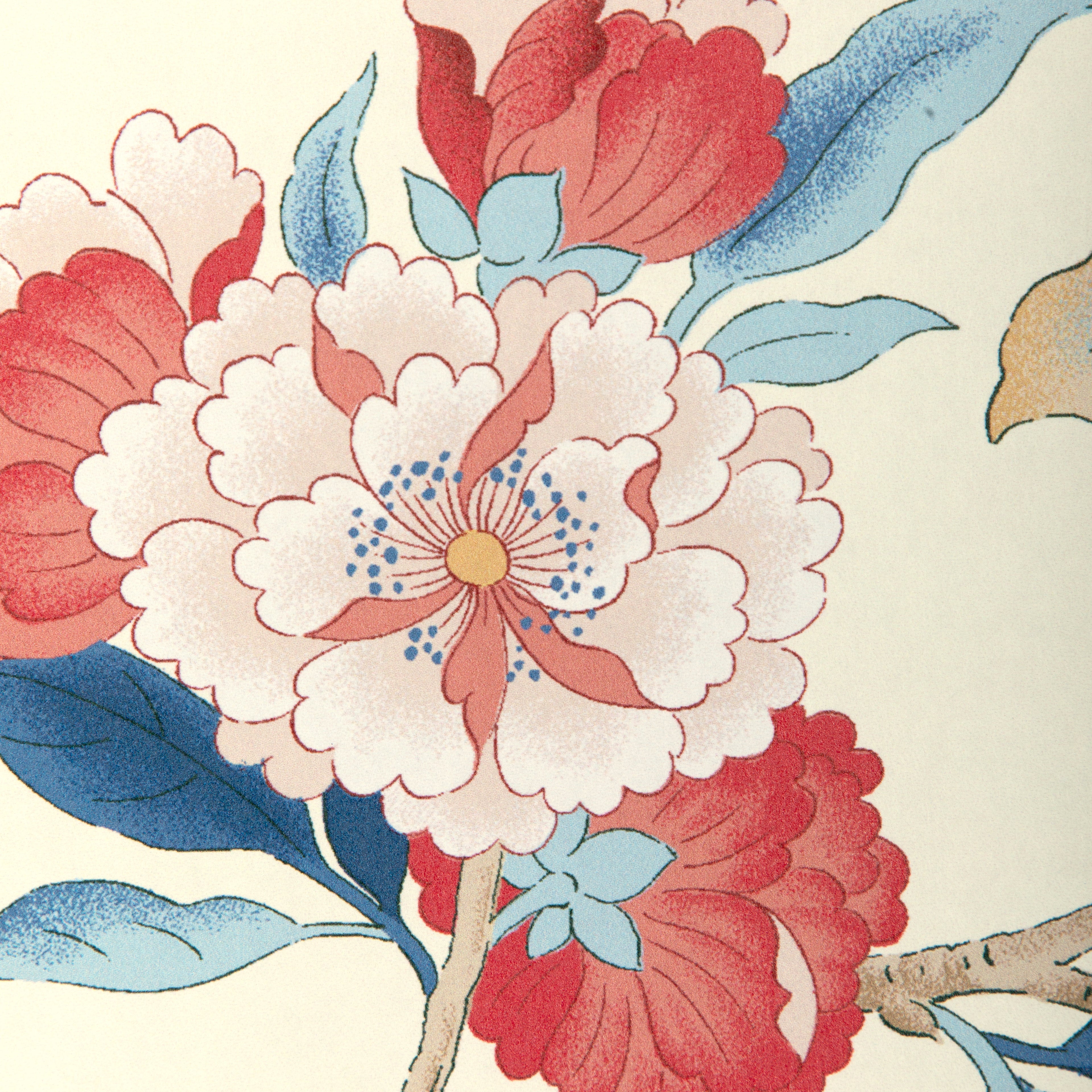 Gardenia Paper Wallpaper in blue/red color - pattern number P2023128.195.0 - by Lee Jofa in the Garden Walk collection