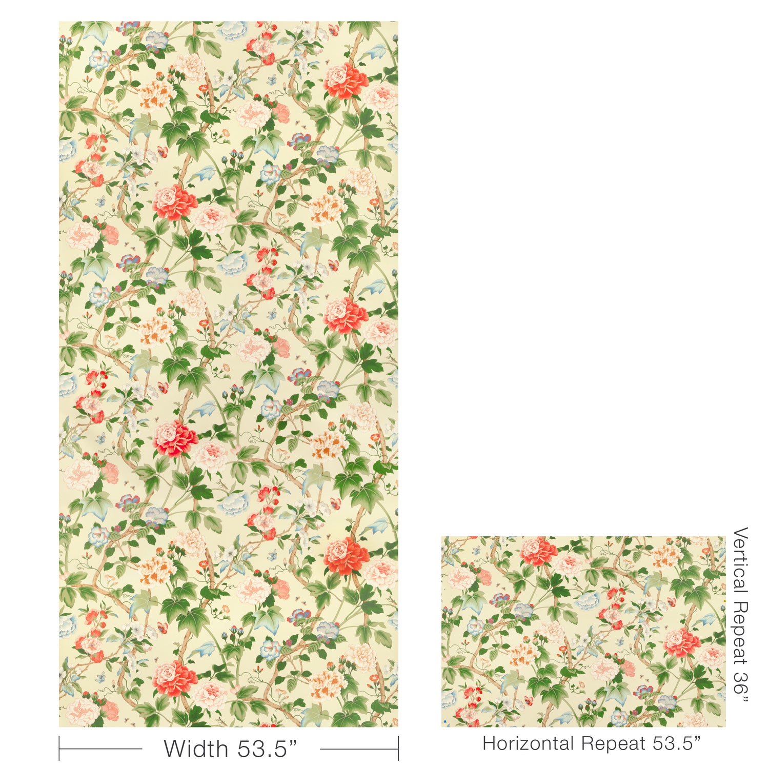 Gardenia Paper Wallpaper in red/green color - pattern number P2023128.319.0 - by Lee Jofa in the Garden Walk collection