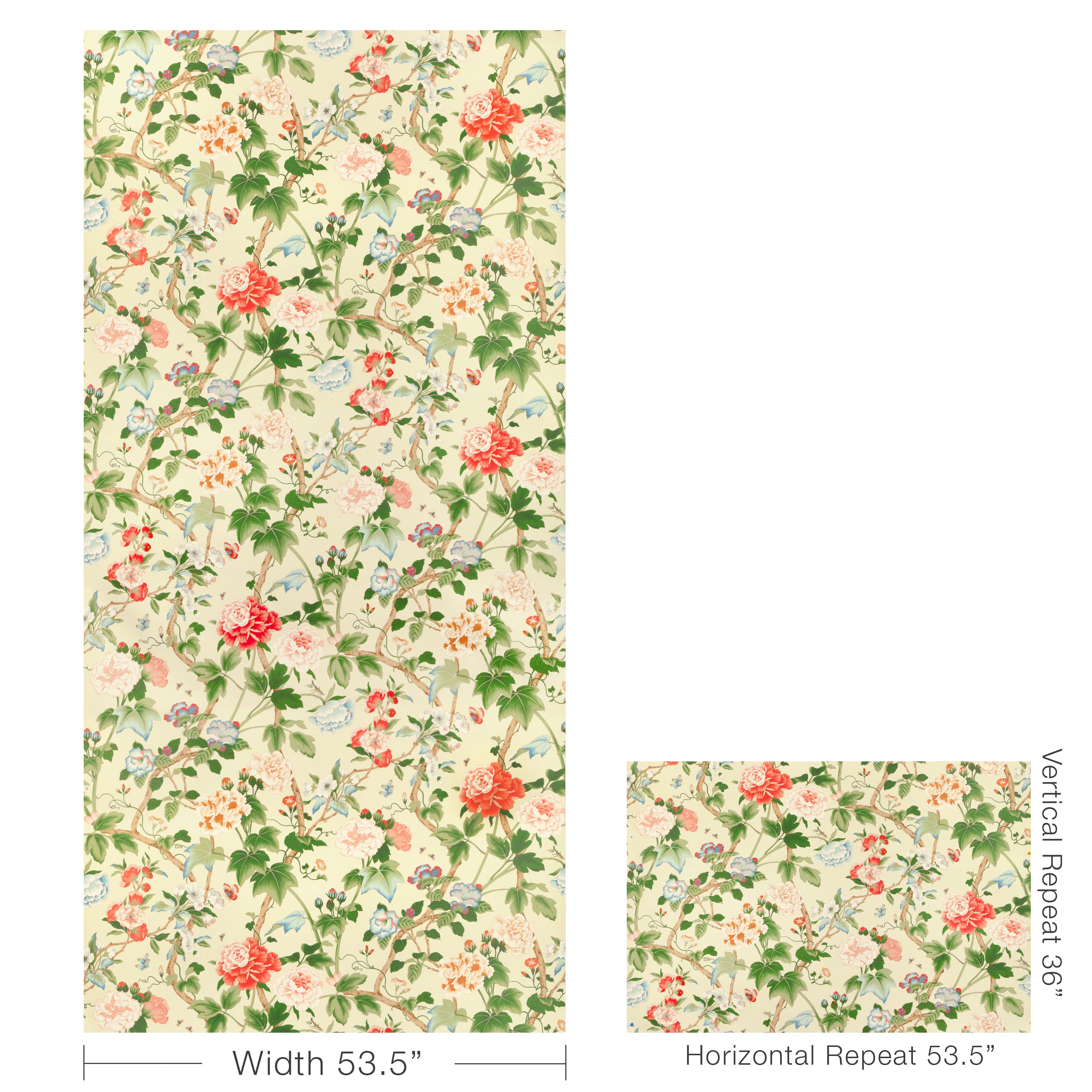 Gardenia Paper Wallpaper in red/green color - pattern number P2023128.319.0 - by Lee Jofa in the Garden Walk collection