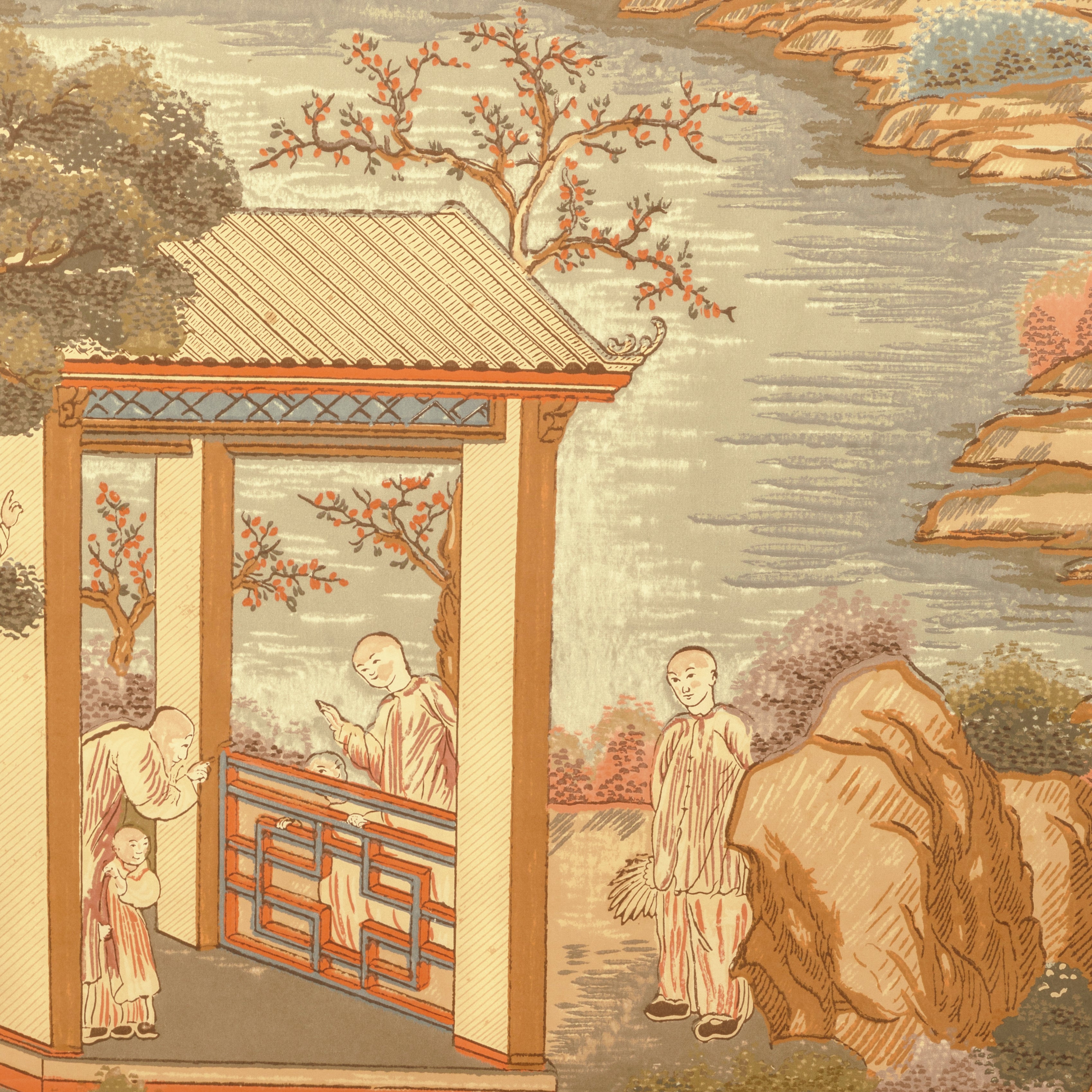 Tarim River Paper Wallpaper in multi color - pattern number P2025102.3524.0 - by Lee Jofa in the Kingsley collection