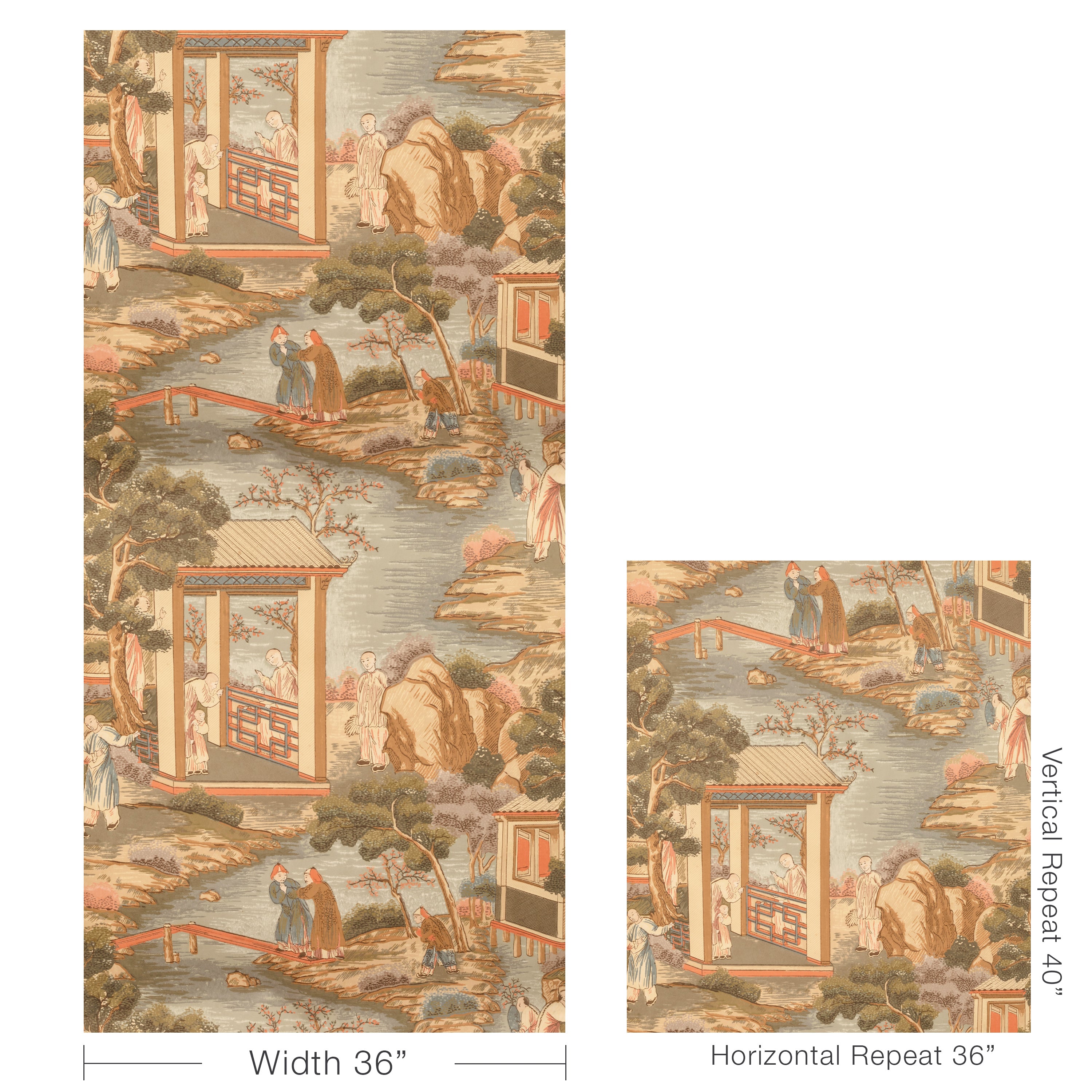 Tarim River Paper Wallpaper in multi color - pattern number P2025102.3524.0 - by Lee Jofa in the Kingsley collection