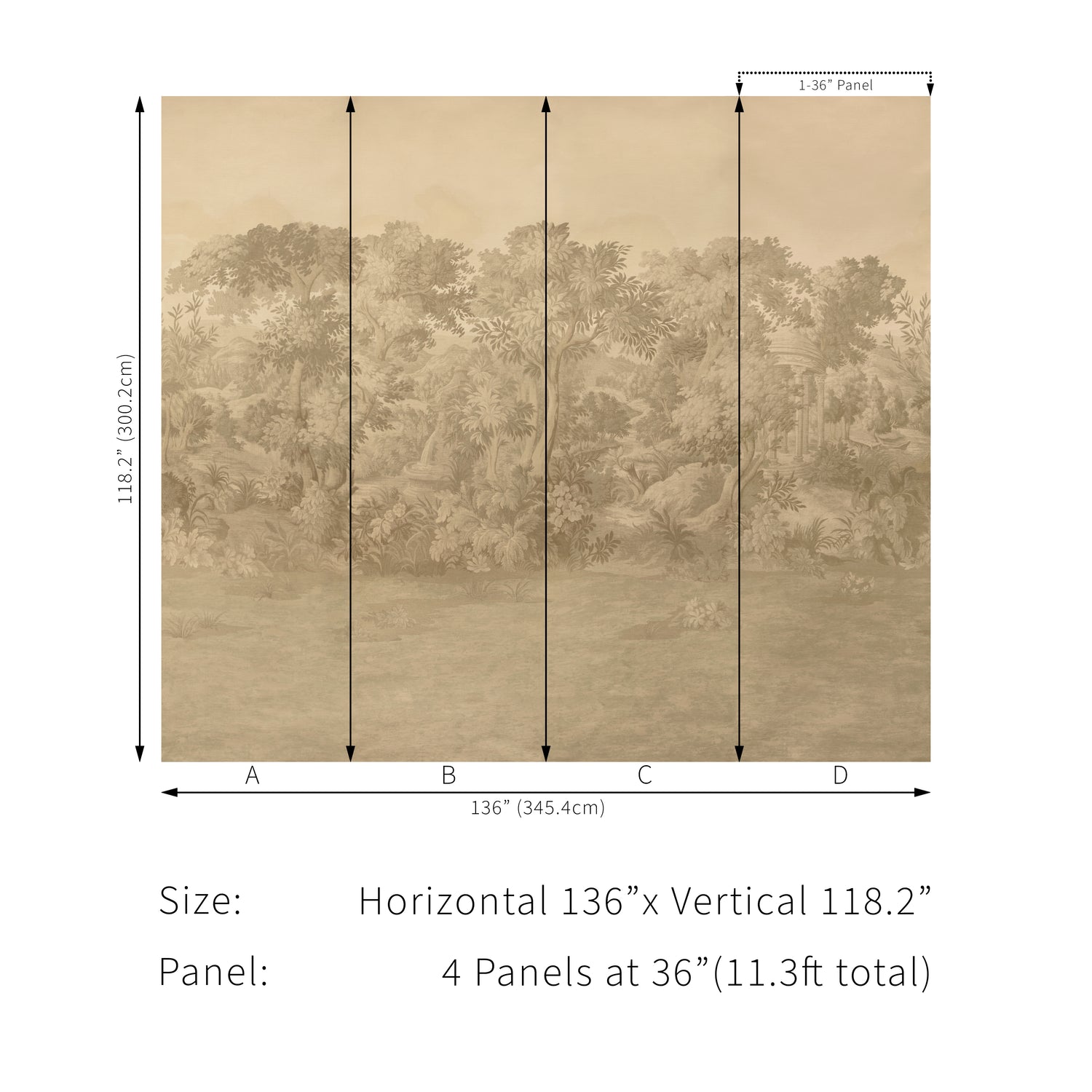 Kingsley Mural 4 Panel Mural in beige color - pattern number P2025105.1611.0 - by Lee Jofa in the Kingsley collection