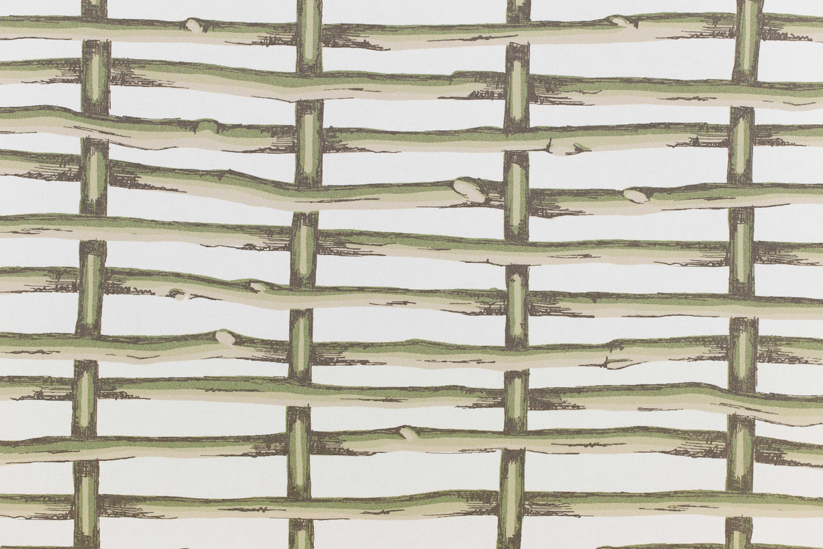 Twig Fence Wallpaper in Green color - pattern number P2025107.123.0 - by Lee Jofa in the Paolo Moschino Garden collection