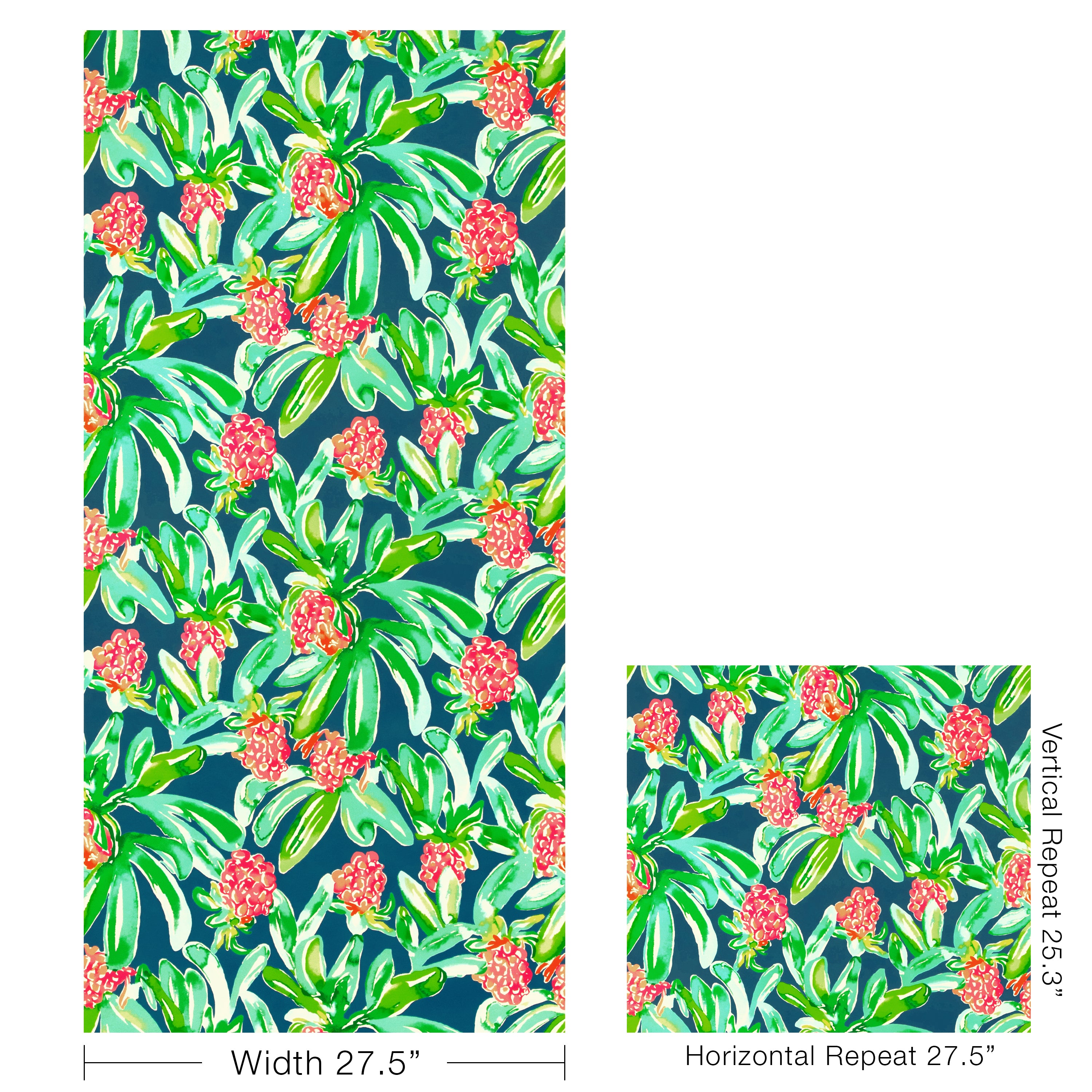 Island Exotic Wallpaper in navy color - pattern number P2025110.517.0 - by Lee Jofa in the Lilly Pulitzer III collection