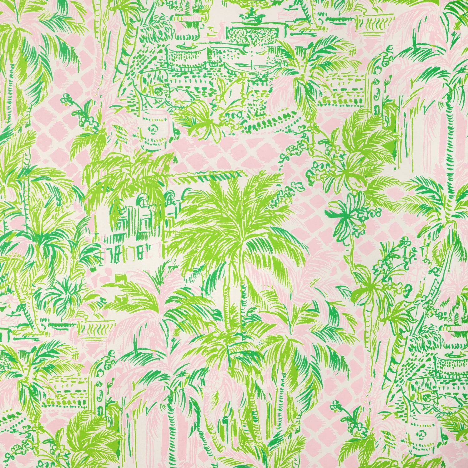Palm Beach Wallpaper in pink/green color - pattern number P2025113.73.0 - by Lee Jofa in the Lilly Pulitzer III collection