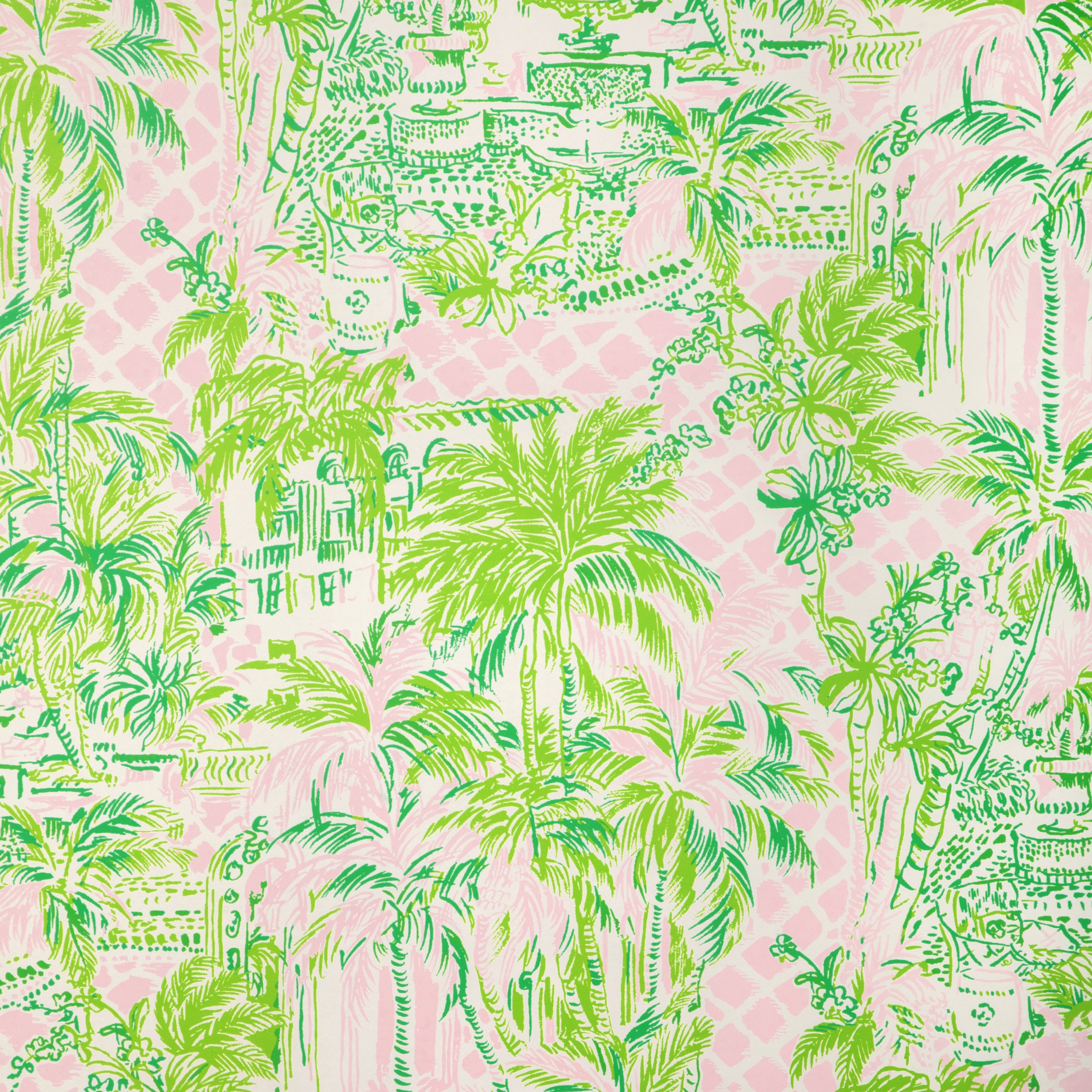 Palm Beach Wallpaper in pink/green color - pattern number P2025113.73.0 - by Lee Jofa in the Lilly Pulitzer III collection