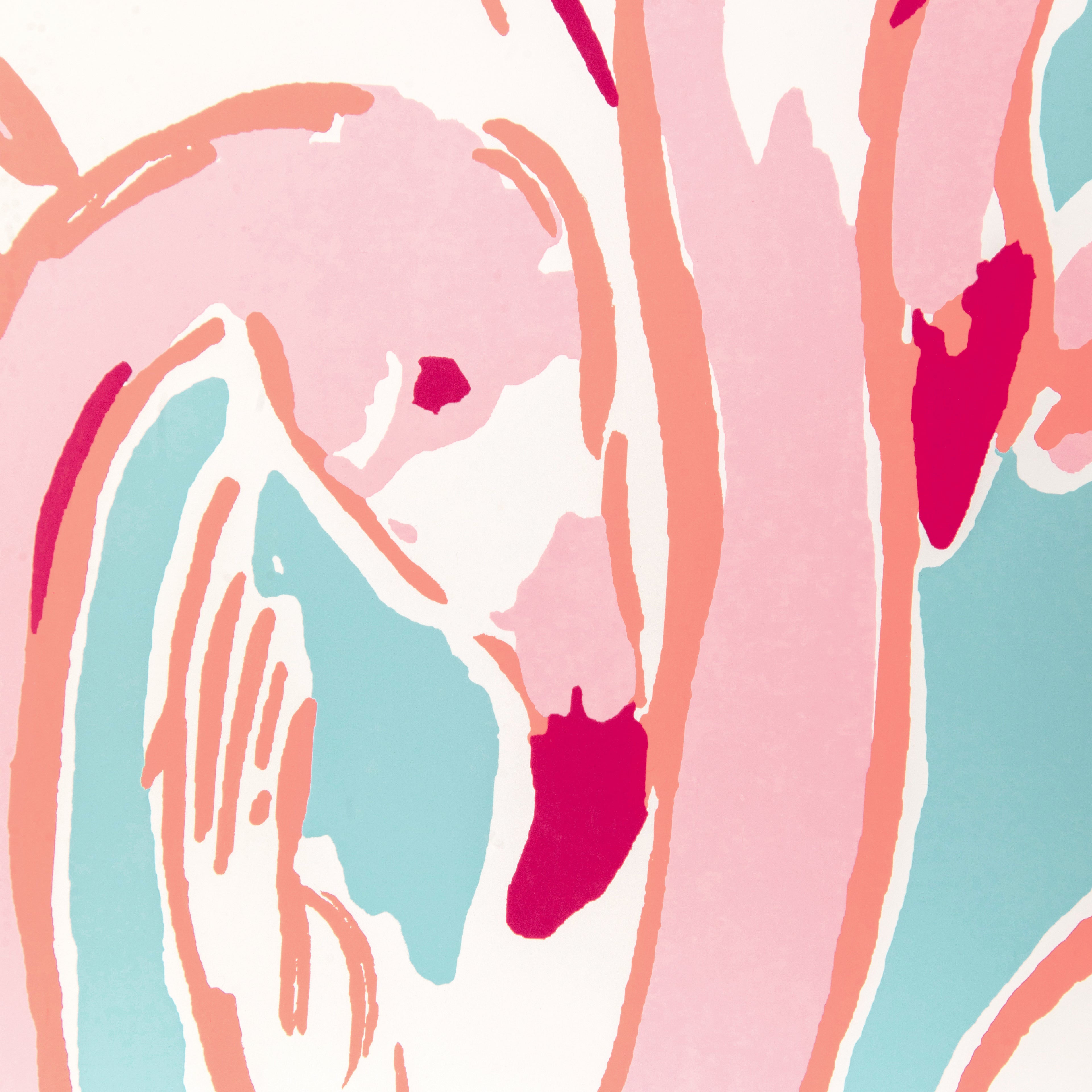 Pink Colony Wallpaper in aqua/pink color - pattern number P2025114.13.0 - by Lee Jofa in the Lilly Pulitzer III collection