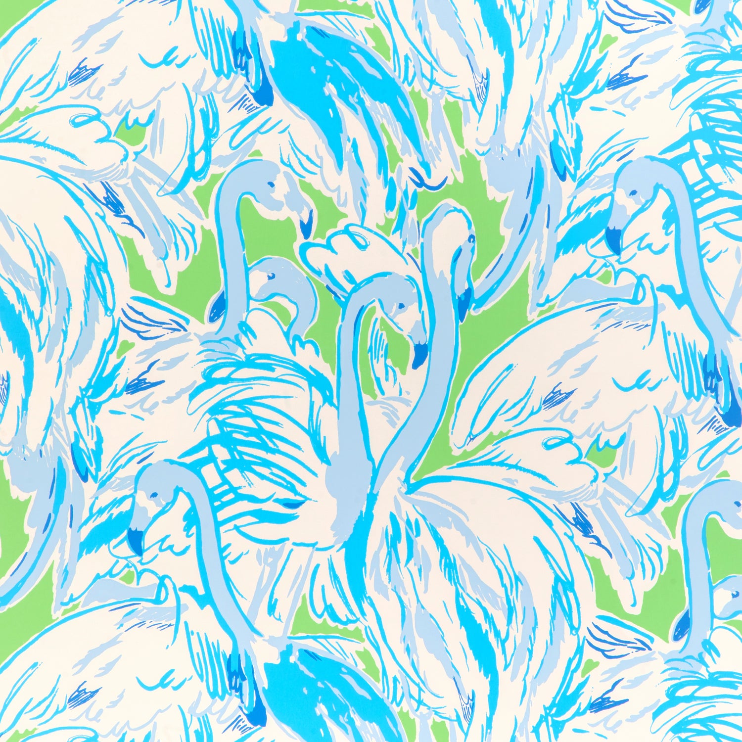 Pink Colony Wallpaper in green/blue color - pattern number P2025114.315.0 - by Lee Jofa in the Lilly Pulitzer III collection