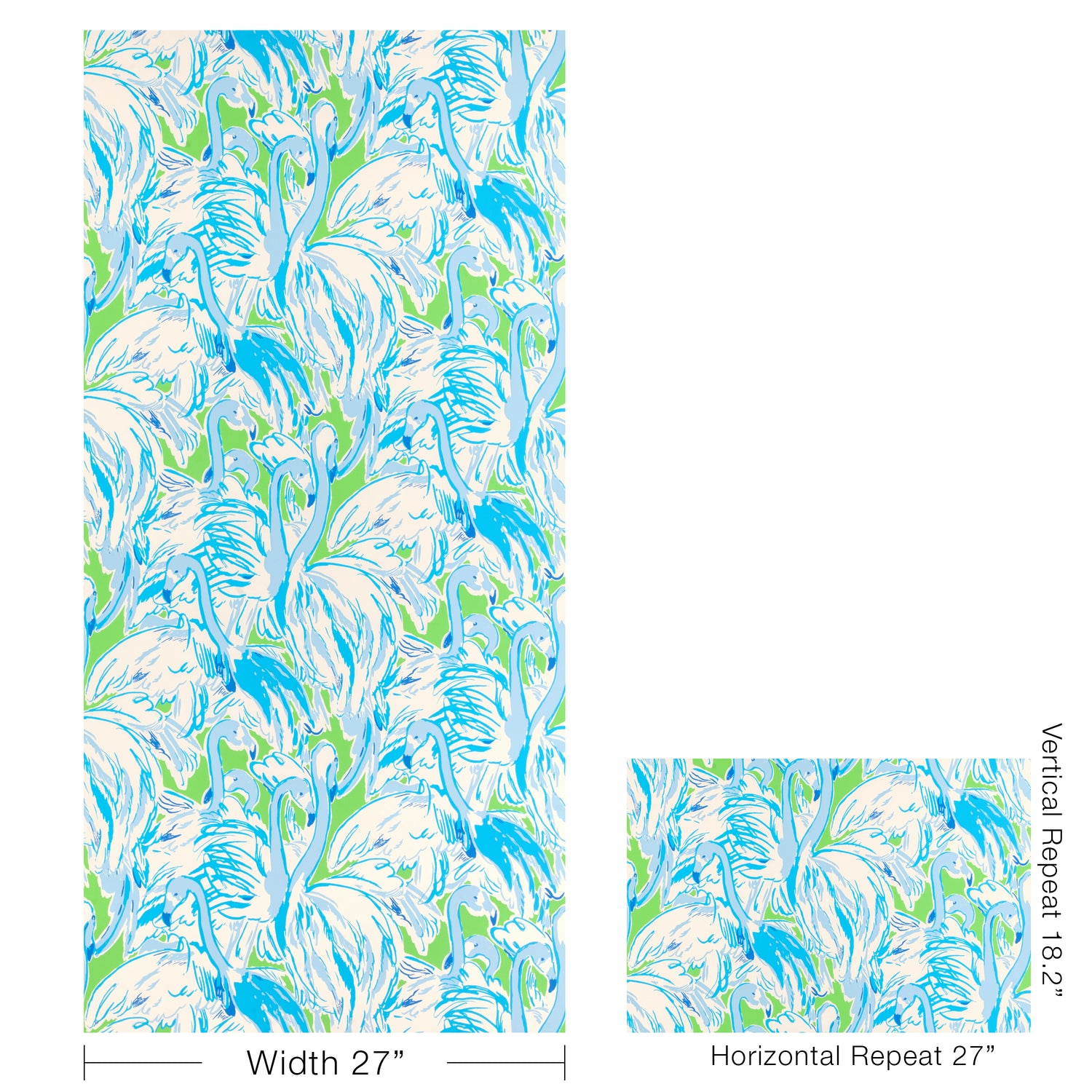 Pink Colony Wallpaper in green/blue color - pattern number P2025114.315.0 - by Lee Jofa in the Lilly Pulitzer III collection