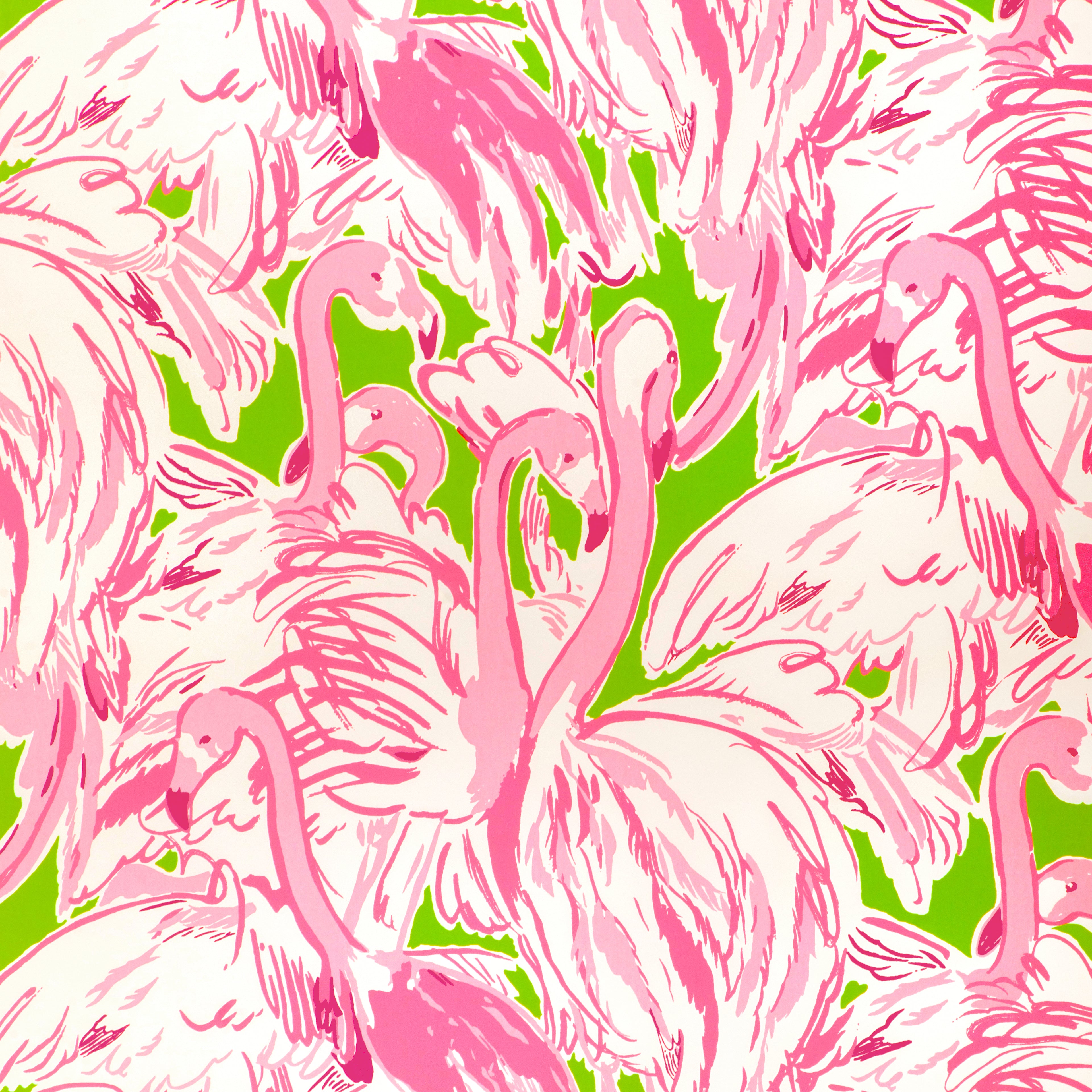 Pink Colony Wallpaper in green/pink color - pattern number P2025114.73.0 - by Lee Jofa in the Lilly Pulitzer III collection