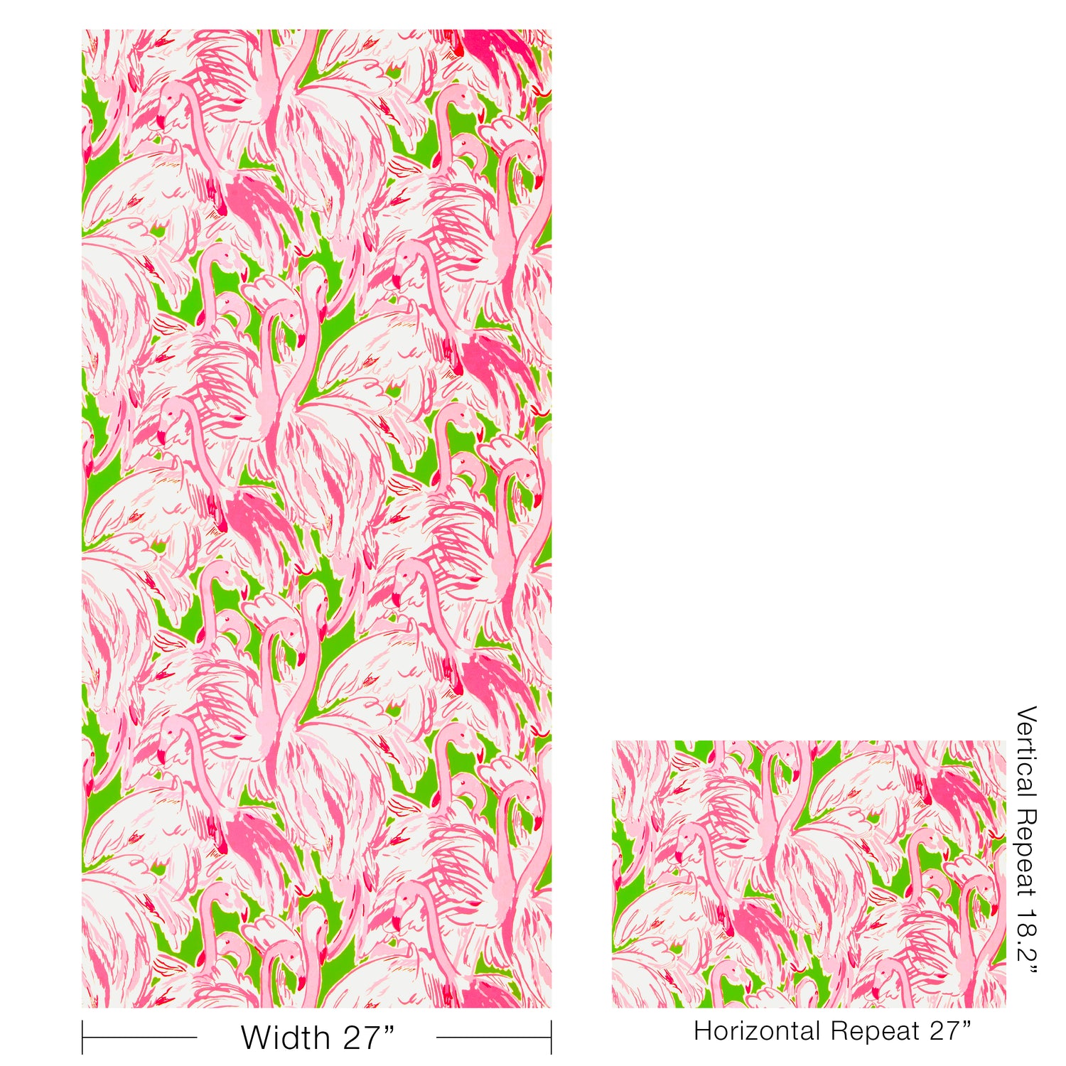 Pink Colony Wallpaper in green/pink color - pattern number P2025114.73.0 - by Lee Jofa in the Lilly Pulitzer III collection