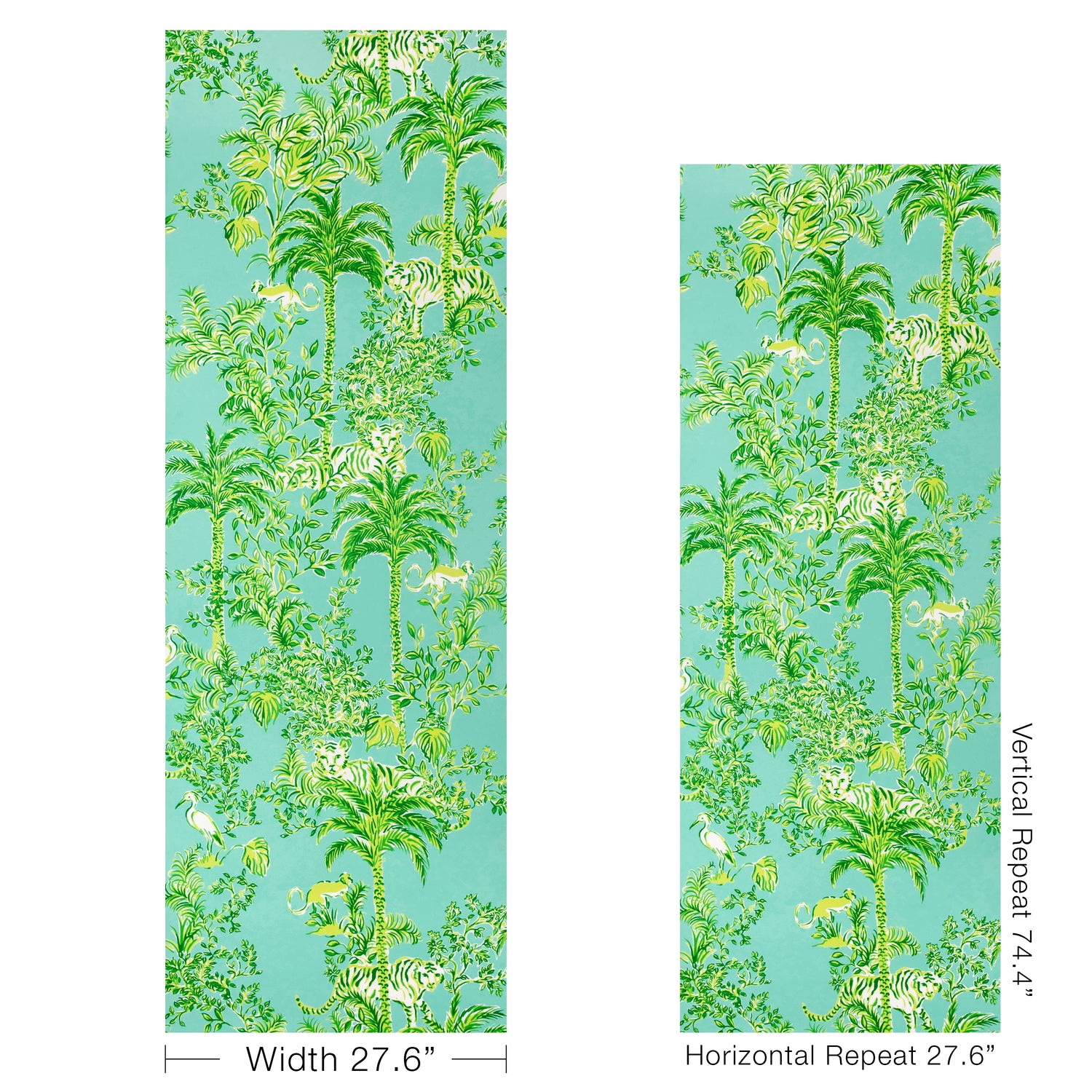 Tiger Queen Wallpaper in aqua color - pattern number P2025118.353.0 - by Lee Jofa in the Lilly Pulitzer III collection