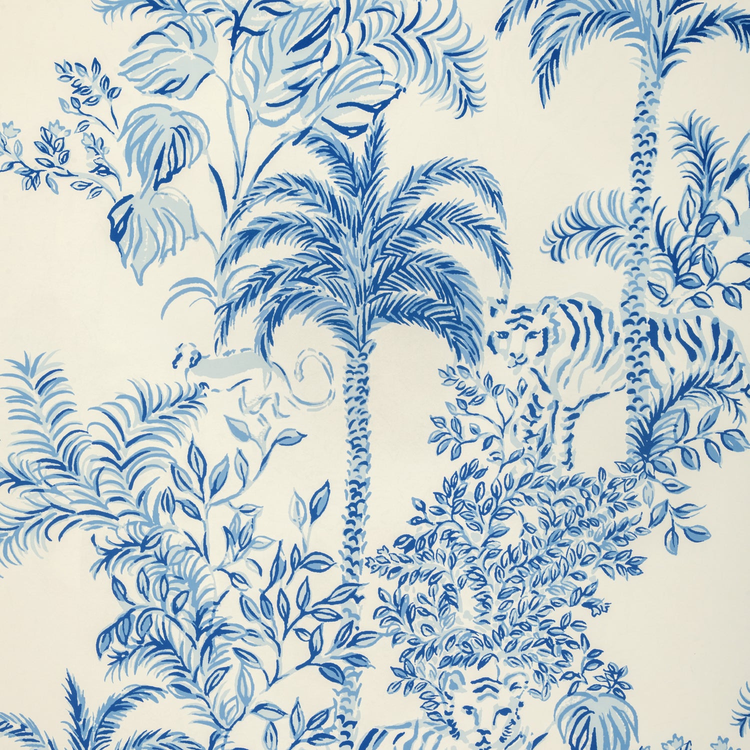 Tiger Queen Wallpaper in indigo color - pattern number P2025118.51.0 - by Lee Jofa in the Lilly Pulitzer III collection