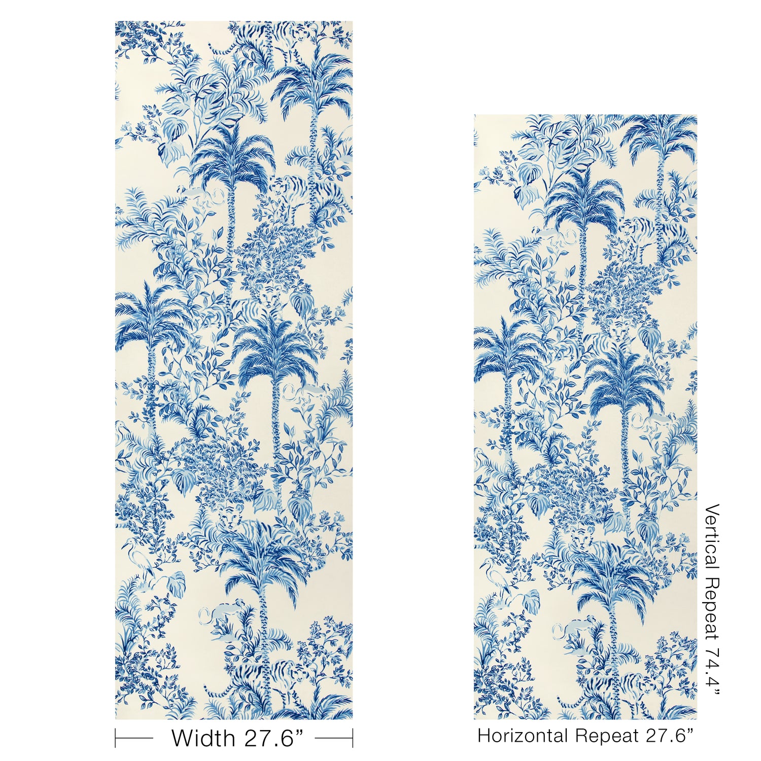 Tiger Queen Wallpaper in indigo color - pattern number P2025118.51.0 - by Lee Jofa in the Lilly Pulitzer III collection