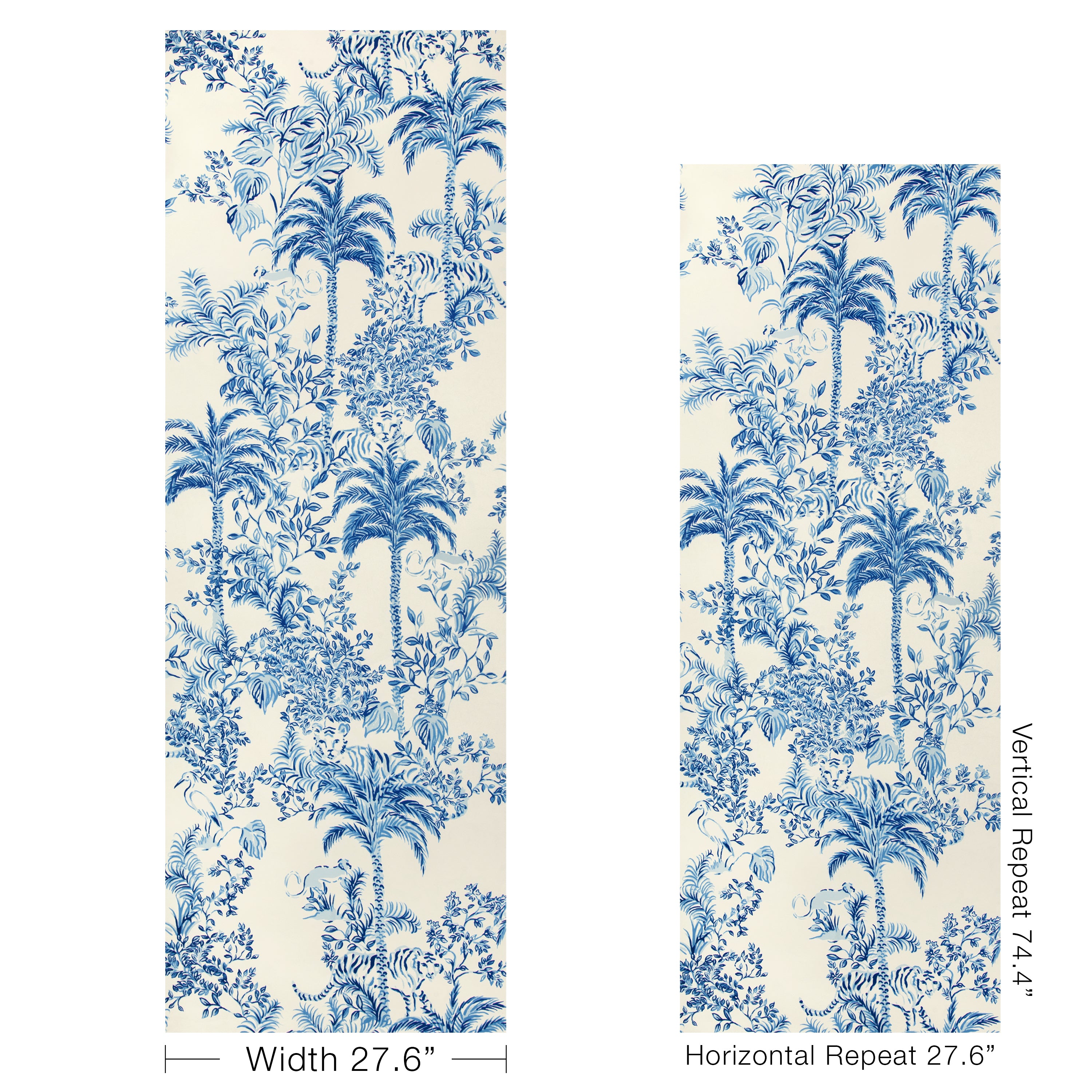 Tiger Queen Wallpaper in indigo color - pattern number P2025118.51.0 - by Lee Jofa in the Lilly Pulitzer III collection