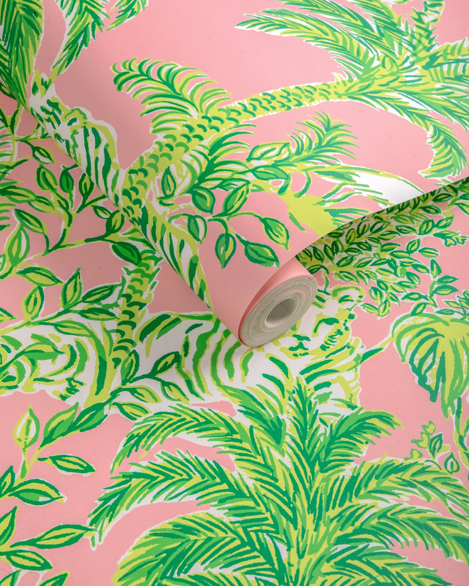 Tiger Queen Wallpaper in pink color - pattern number P2025118.73.0 - by Lee Jofa in the Lilly Pulitzer III collection