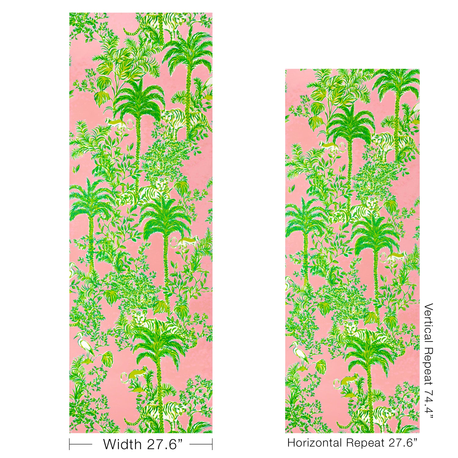 Tiger Queen Wallpaper in pink color - pattern number P2025118.73.0 - by Lee Jofa in the Lilly Pulitzer III collection