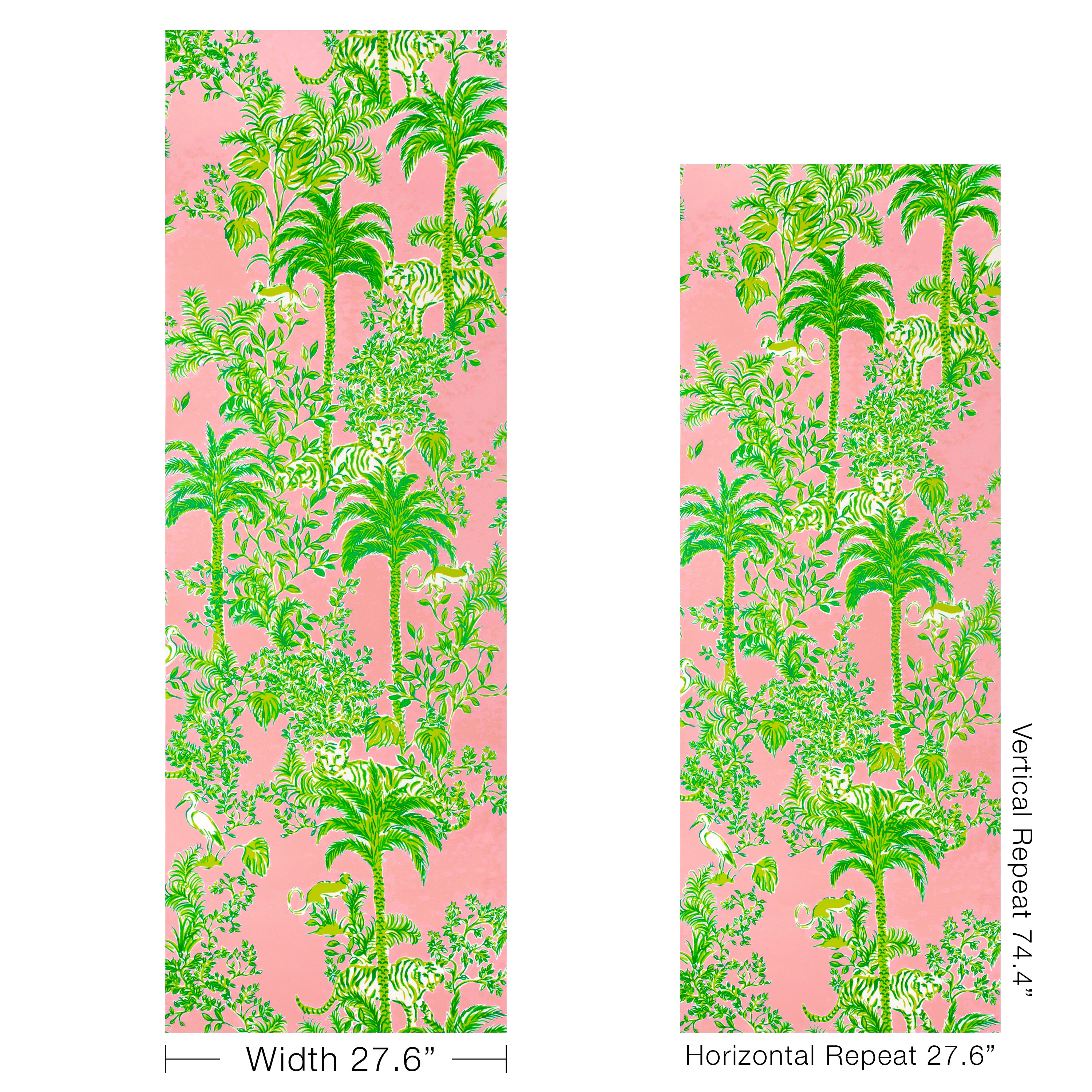 Tiger Queen Wallpaper in pink color - pattern number P2025118.73.0 - by Lee Jofa in the Lilly Pulitzer III collection