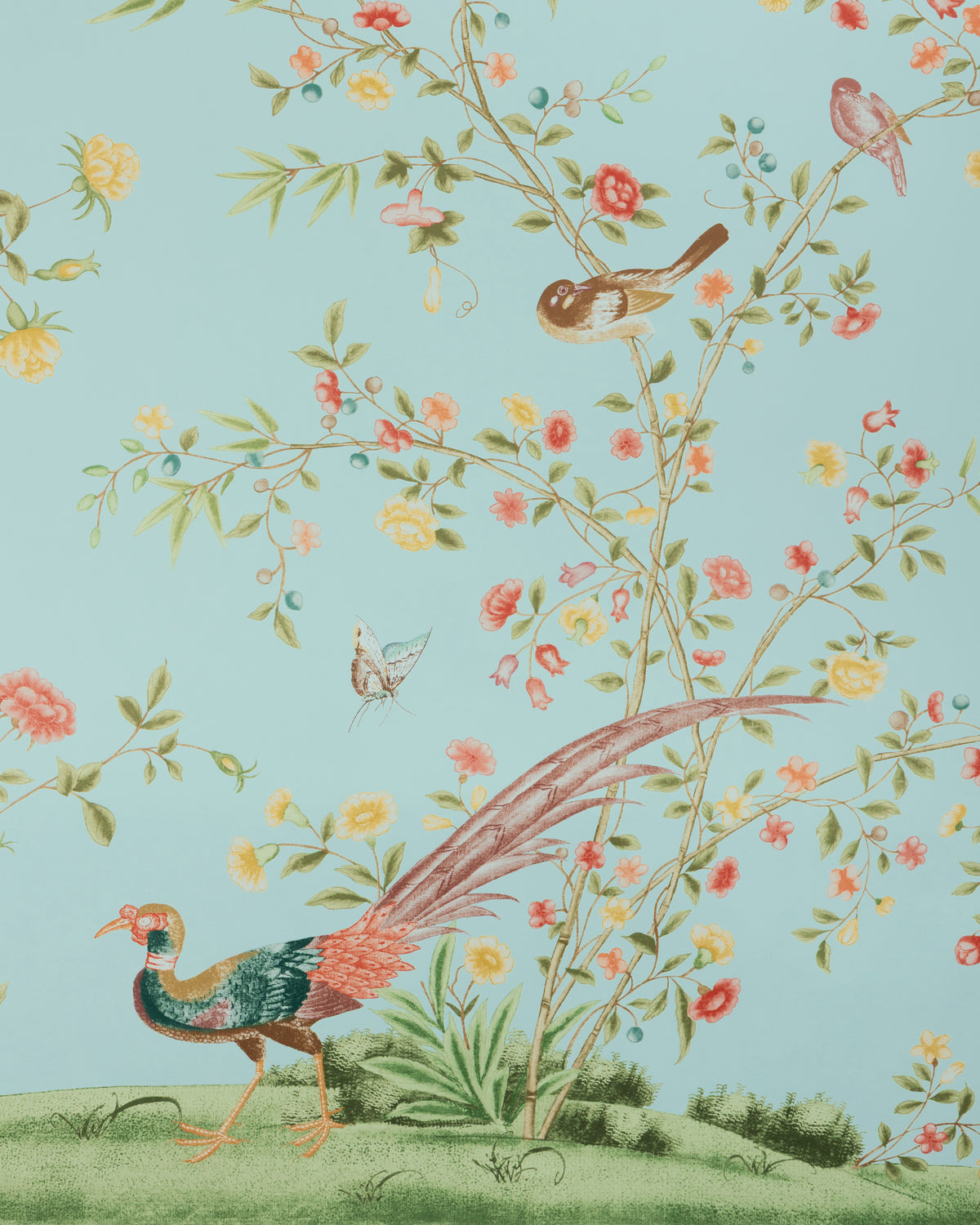 Whitley Hall 3 Panel Mural in Aqua color - pattern number P2025120.353.0 - by Lee Jofa in the Whitley Hall collection