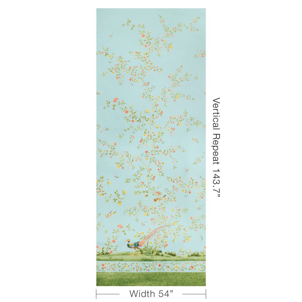 Whitley Hall 3 Panel Mural in Aqua color - pattern number P2025120.353.0 - by Lee Jofa in the Whitley Hall collection