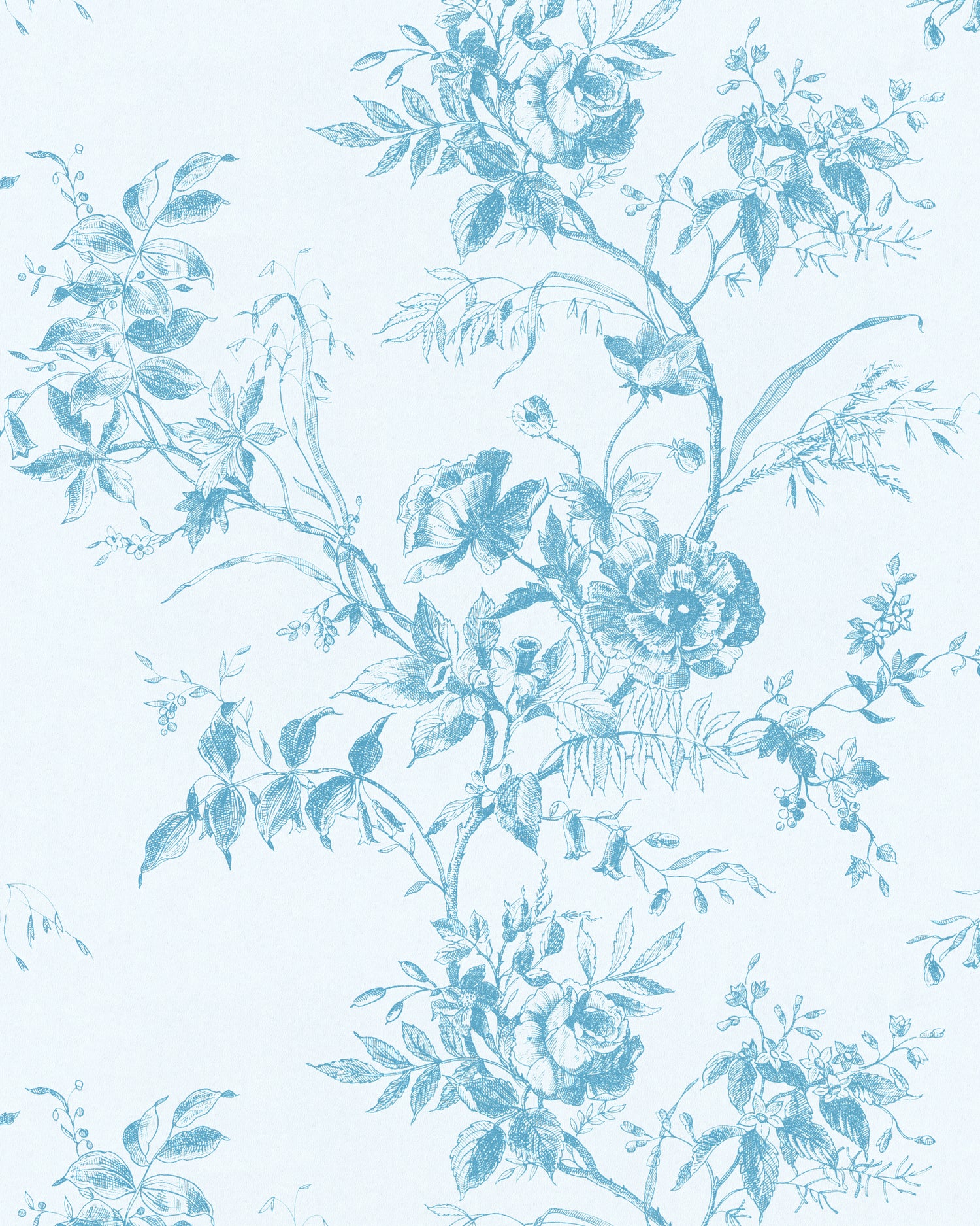 Chinese Peony Wallpaper in blue color - pattern number P2026100.1115.0 - by Lee Jofa Modern in the Hinton Hill collection