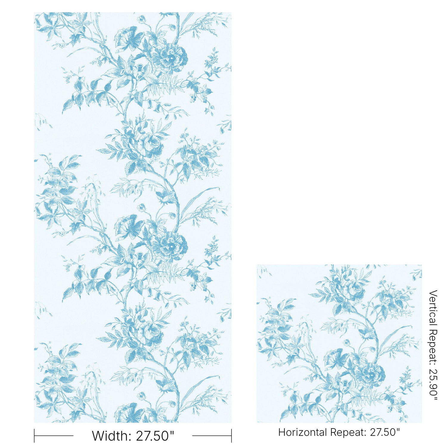 Chinese Peony Wallpaper in blue color - pattern number P2026100.1115.0 - by Lee Jofa Modern in the Hinton Hill collection