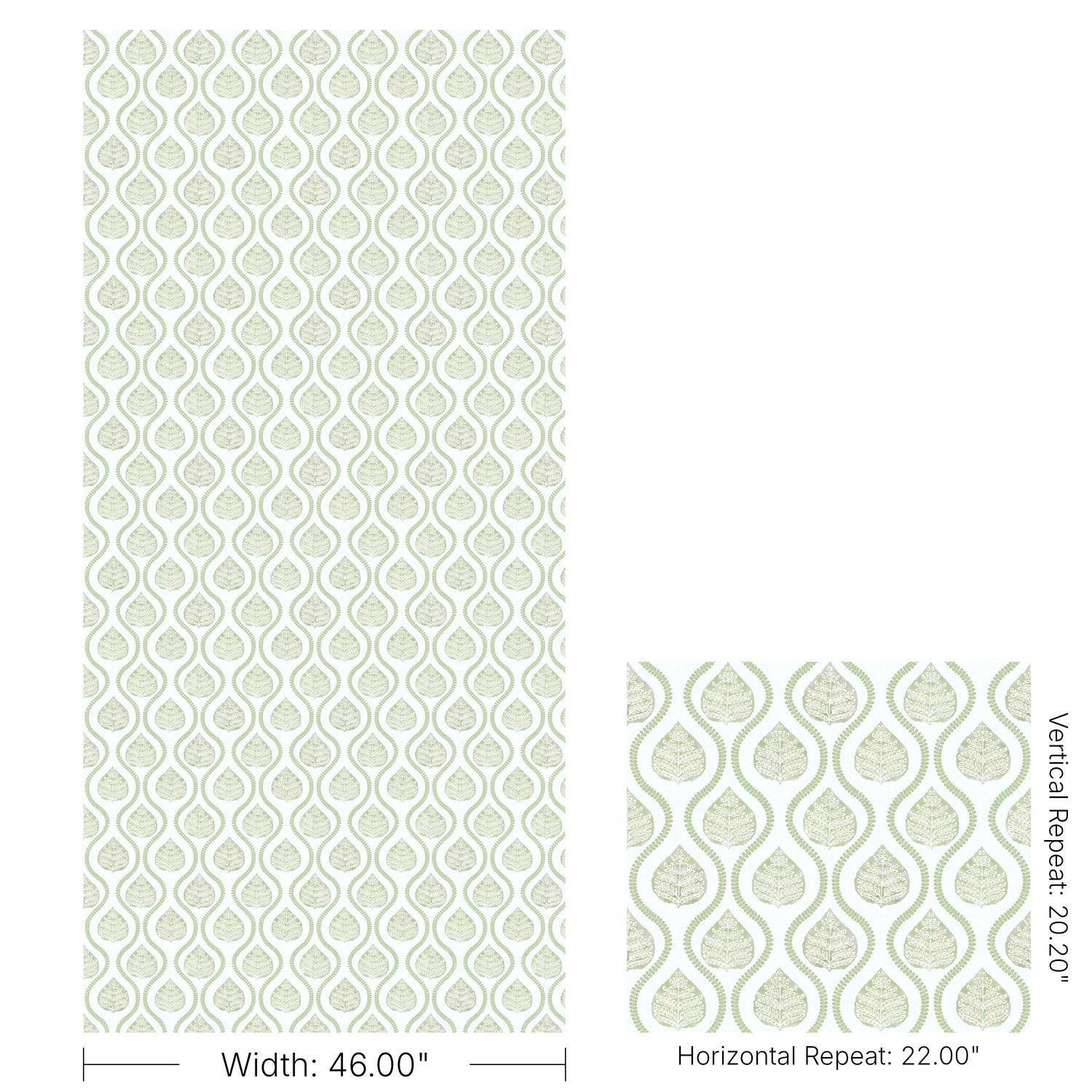 Elsie Paper Wallpaper in leaf color - pattern number P2026102A.316.0 - by Lee Jofa Modern in the Hinton Hill collection