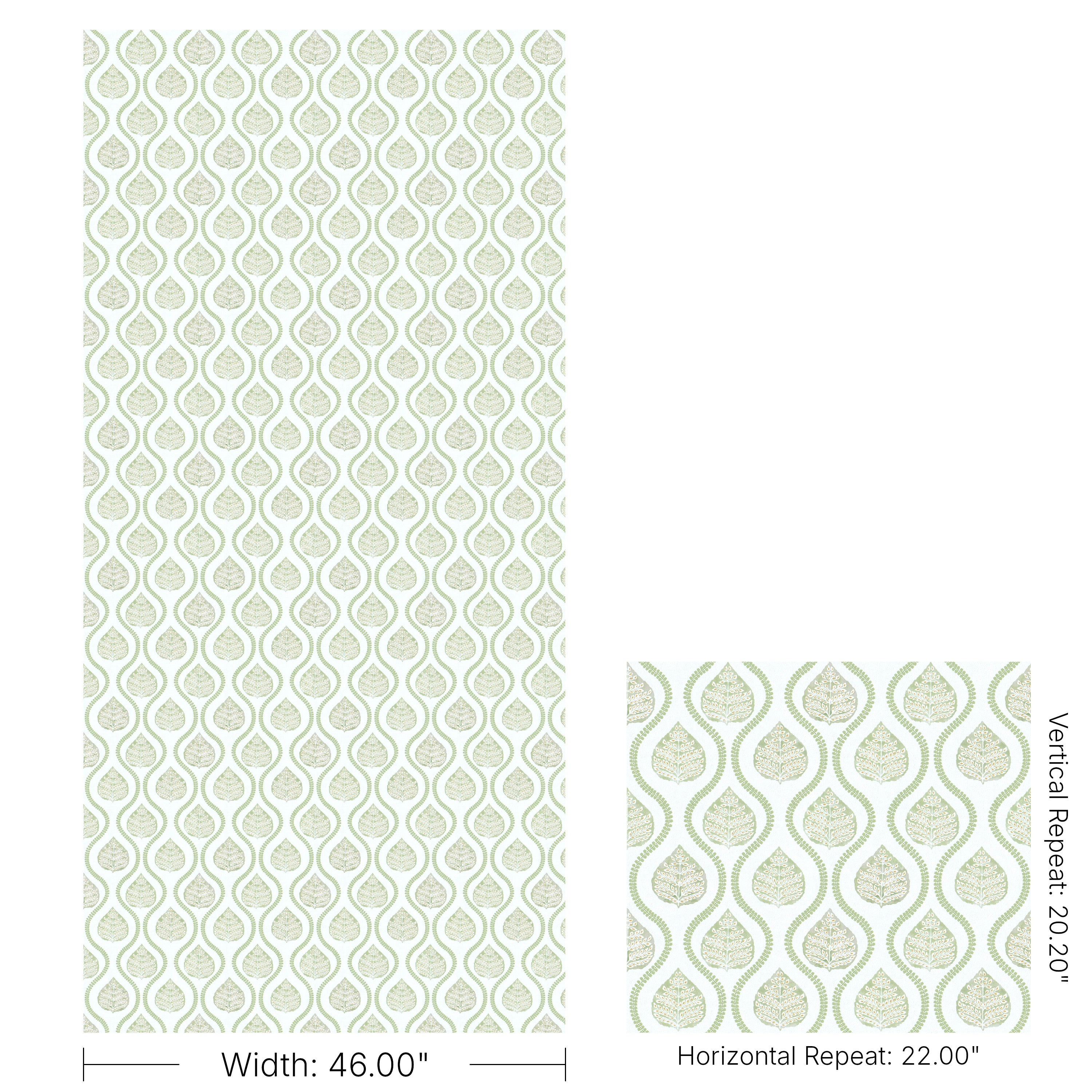 Elsie Paper Wallpaper in leaf color - pattern number P2026102A.316.0 - by Lee Jofa Modern in the Hinton Hill collection