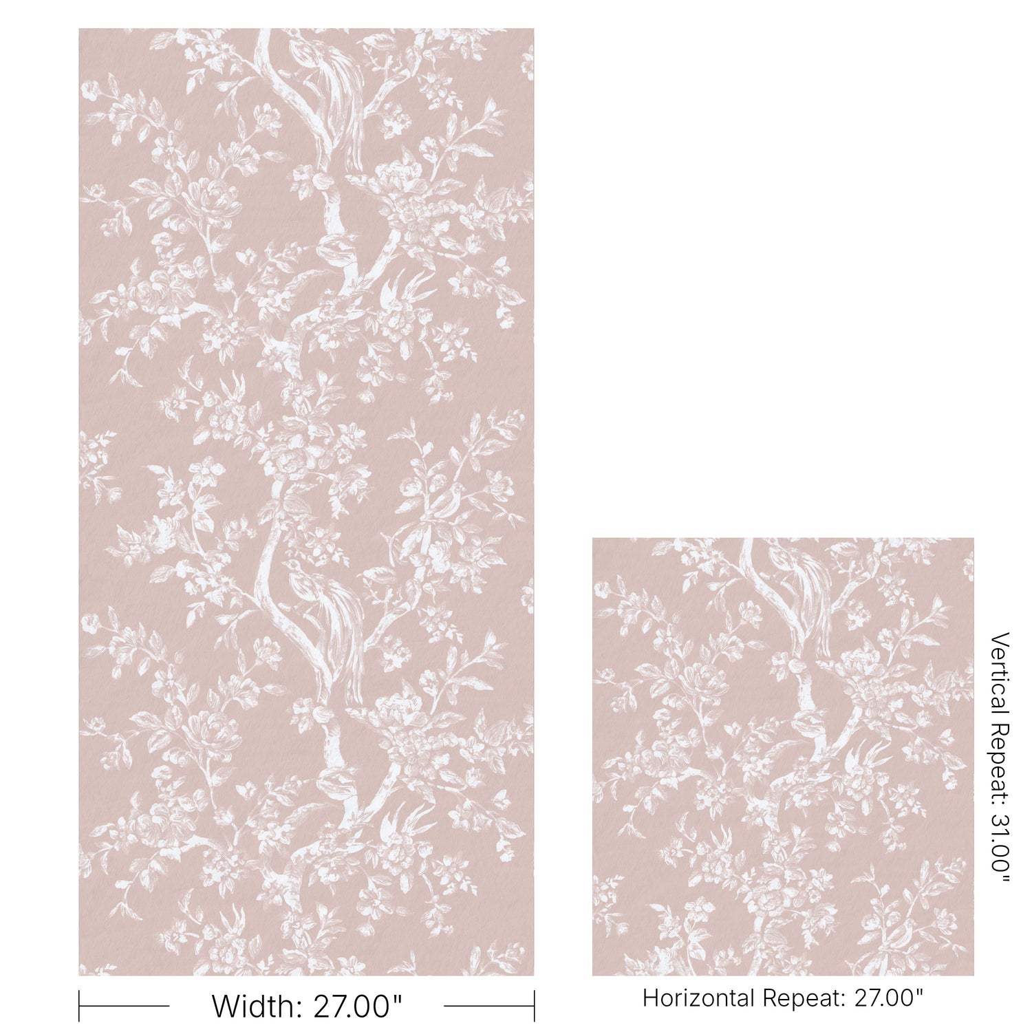 Camellia Toile Wallpaper in petal color - pattern number P2026103.117.0 - by Lee Jofa in the Gracie Gardens collection