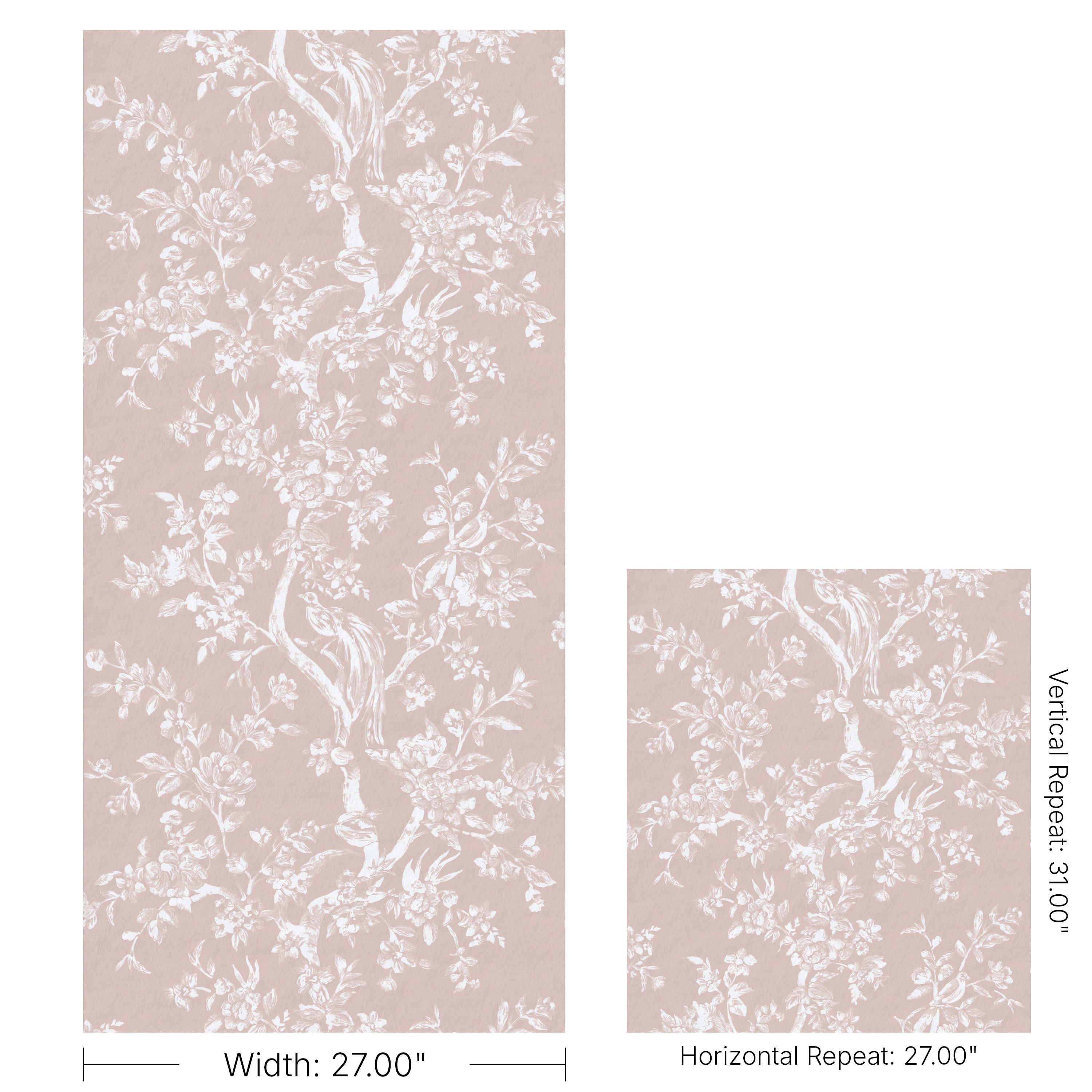 Camellia Toile Wallpaper in petal color - pattern number P2026103.117.0 - by Lee Jofa in the Gracie Gardens collection