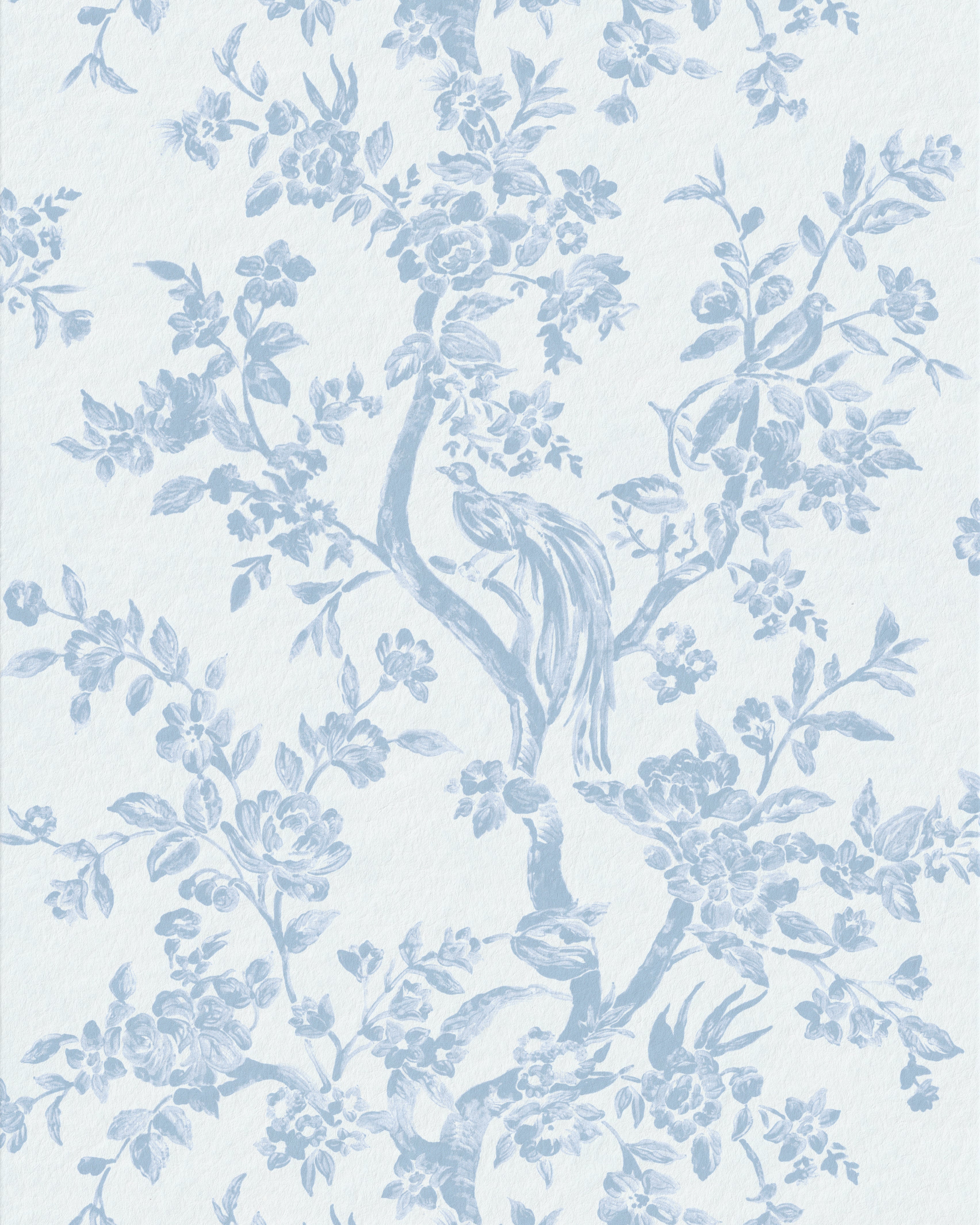 Camellia Toile Wallpaper in sky color - pattern number P2026103.15.0 - by Lee Jofa in the Gracie Gardens collection