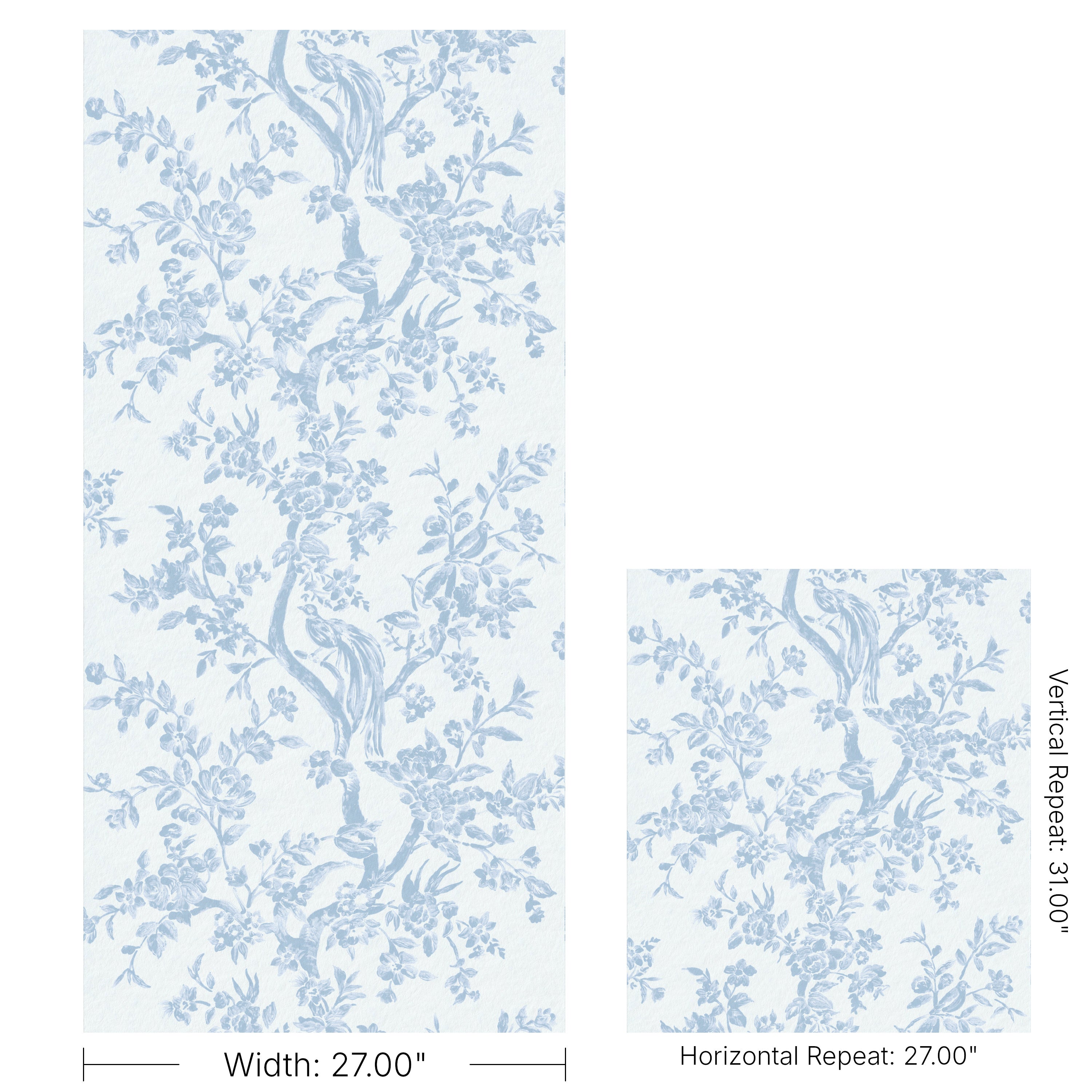 Camellia Toile Wallpaper in sky color - pattern number P2026103.15.0 - by Lee Jofa in the Gracie Gardens collection
