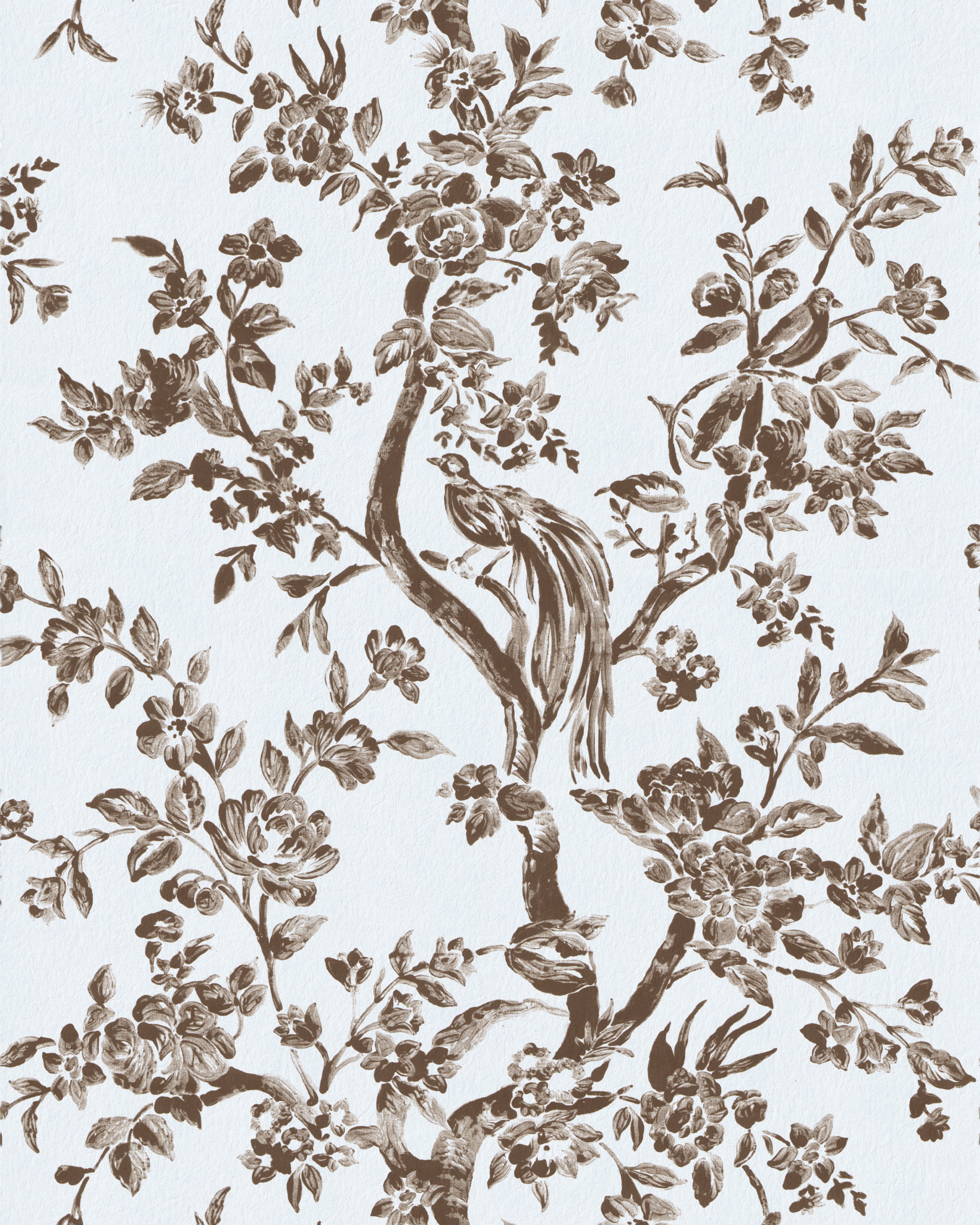 Camellia Toile Wallpaper in brown color - pattern number P2026103.61.0 - by Lee Jofa in the Gracie Gardens collection