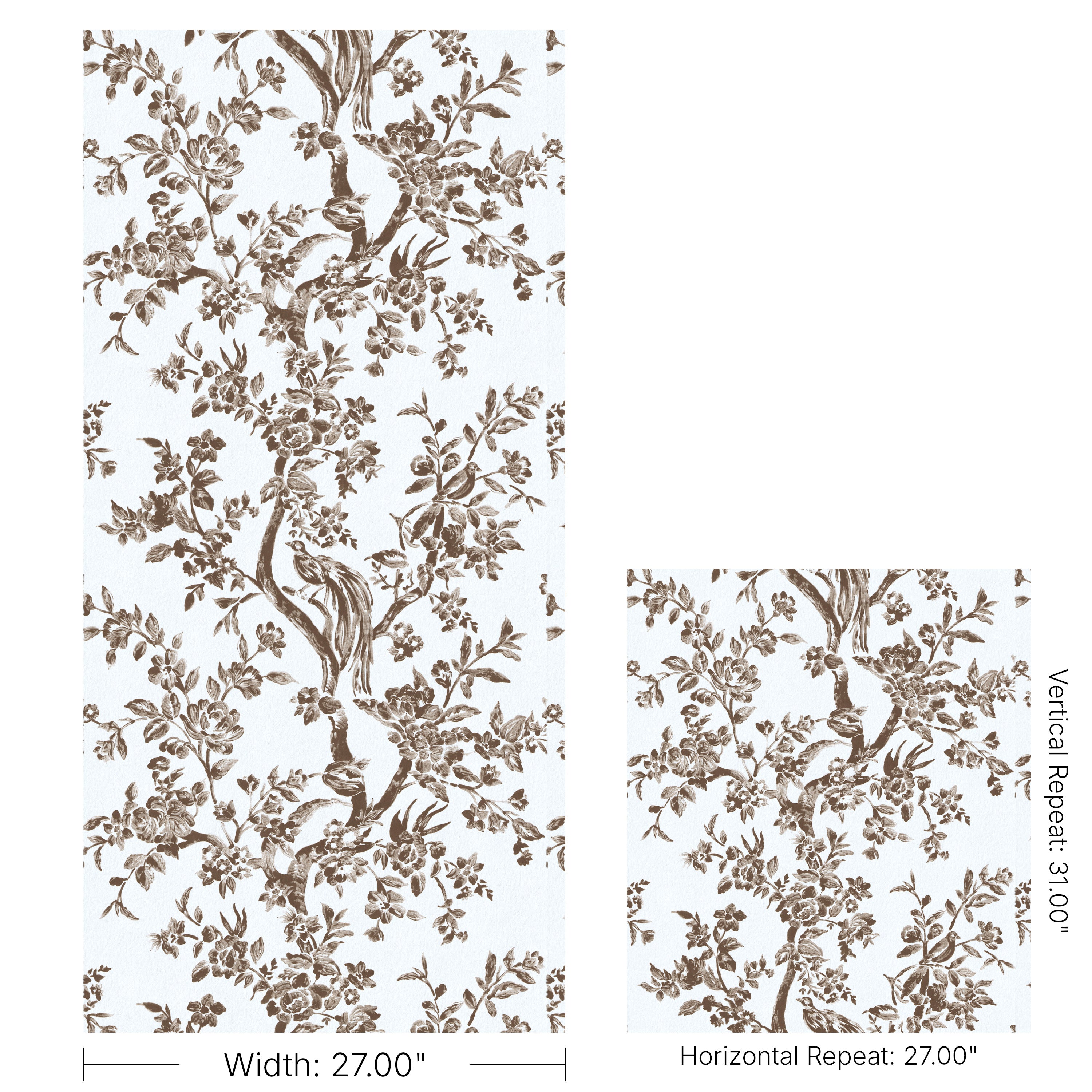 Camellia Toile Wallpaper in brown color - pattern number P2026103.61.0 - by Lee Jofa in the Gracie Gardens collection