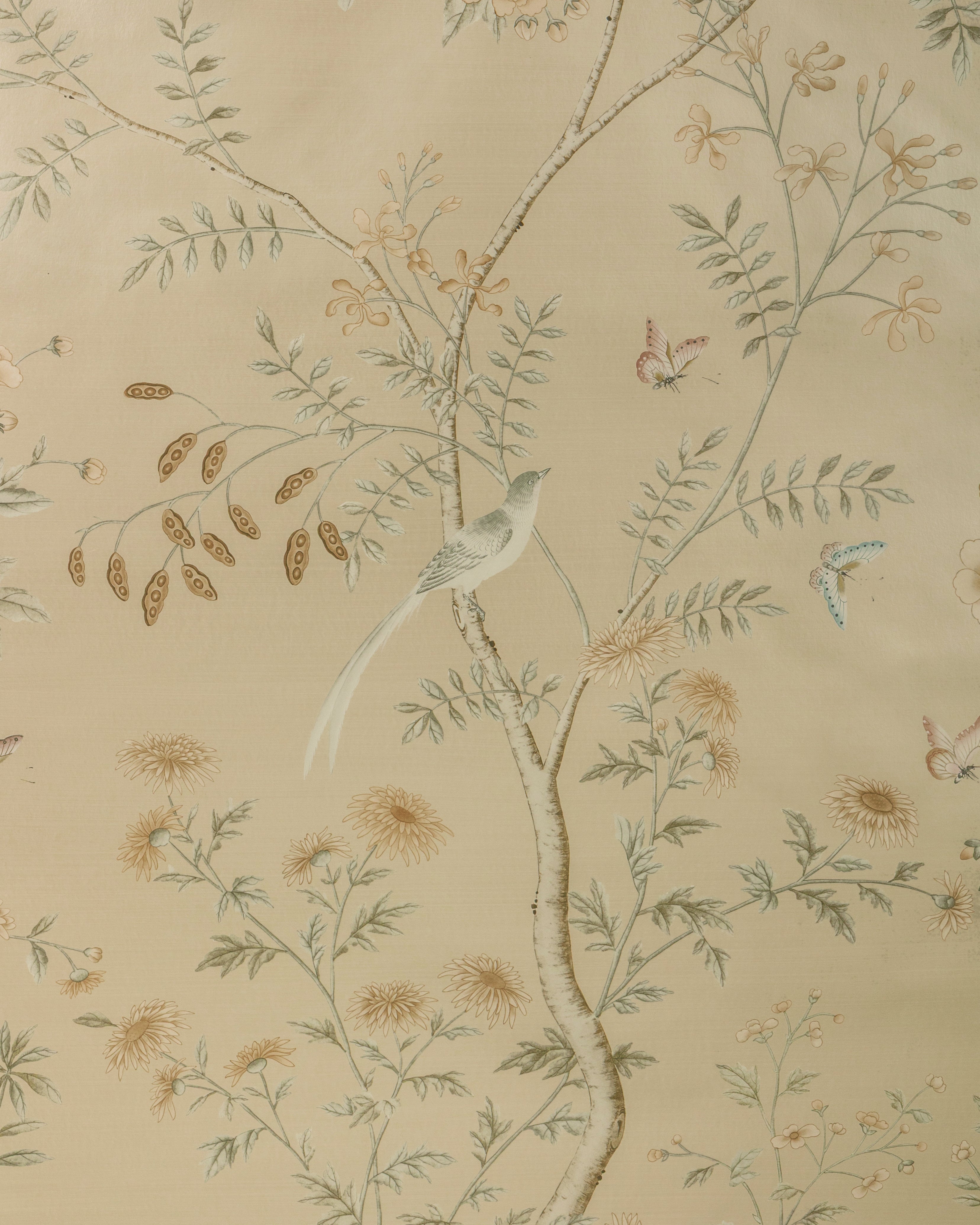 Beaujeu Pearlized 3 Panel Mural in Ecru color - pattern number P2026111.1611.0 - by Lee Jofa in the Arley collection
