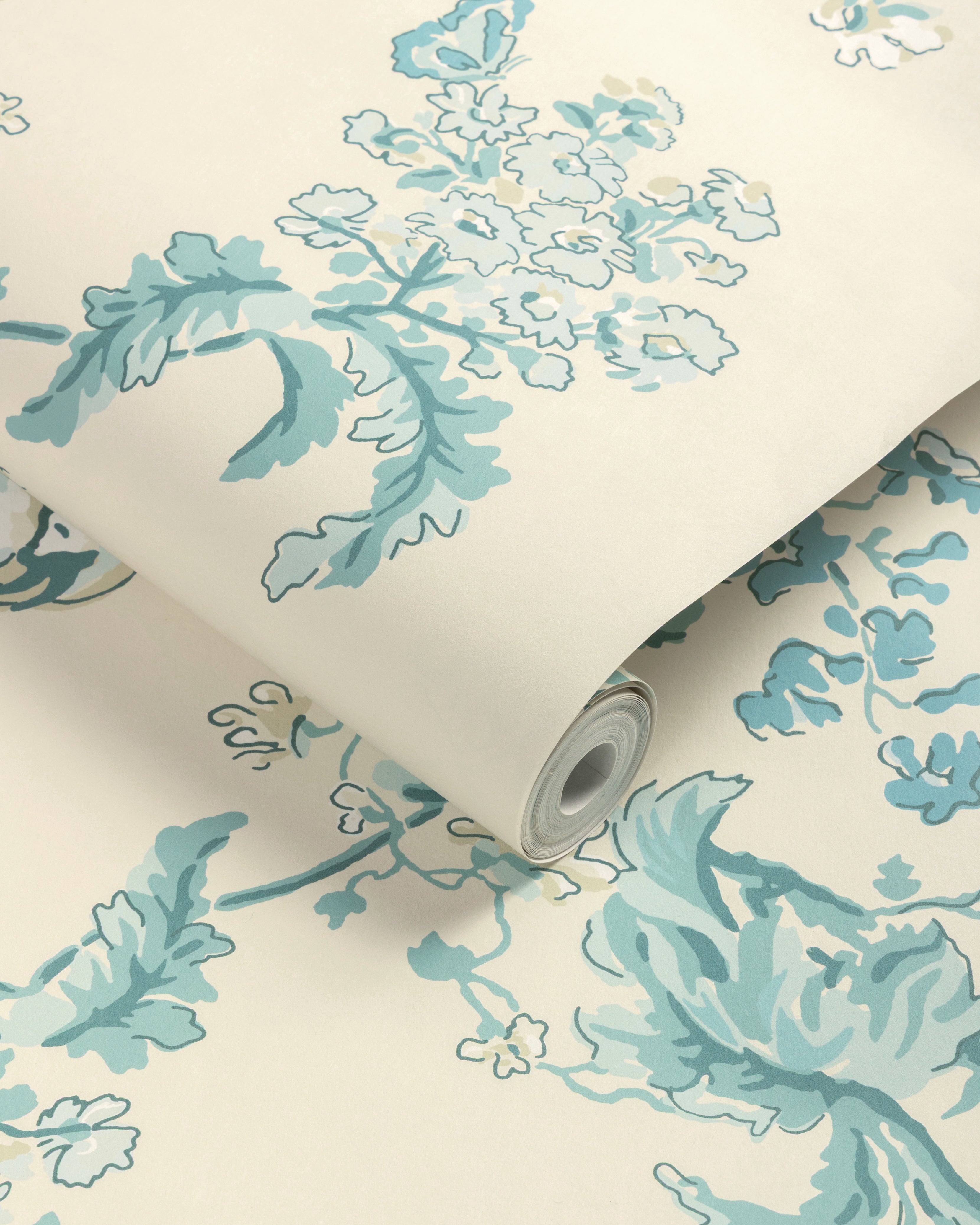 Maintenon Wallpaper in aqua color - pattern number P8025106.13.0 - by Kravet in the Jardin De Maclot collection