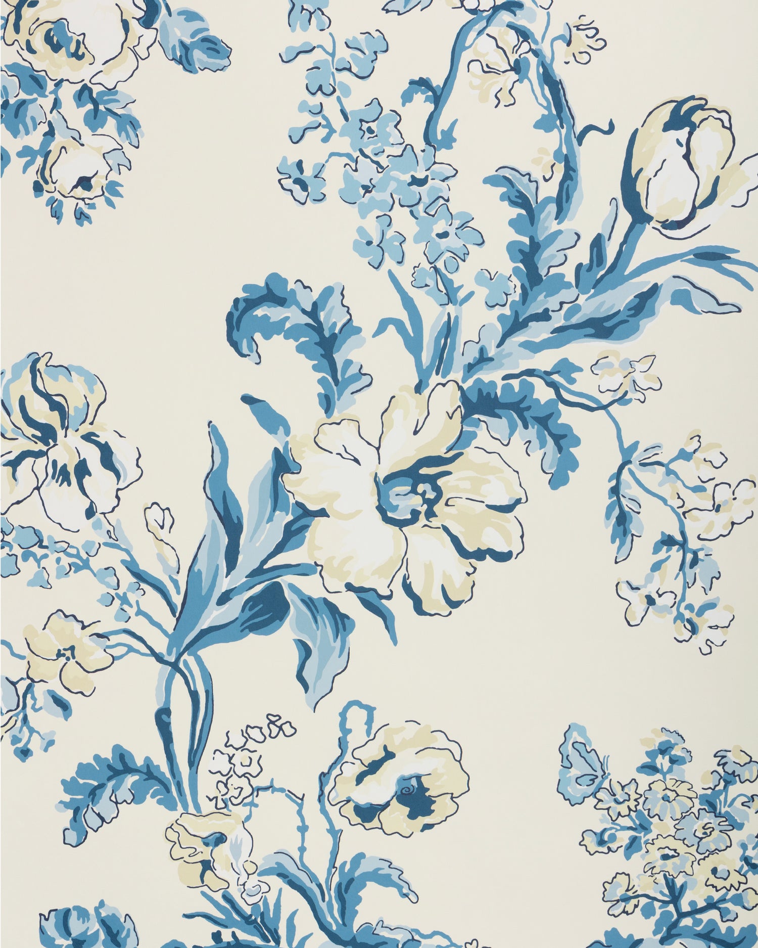 Maintenon Wallpaper in blue color - pattern number P8025106.55.0 - by Kravet in the Jardin De Maclot collection