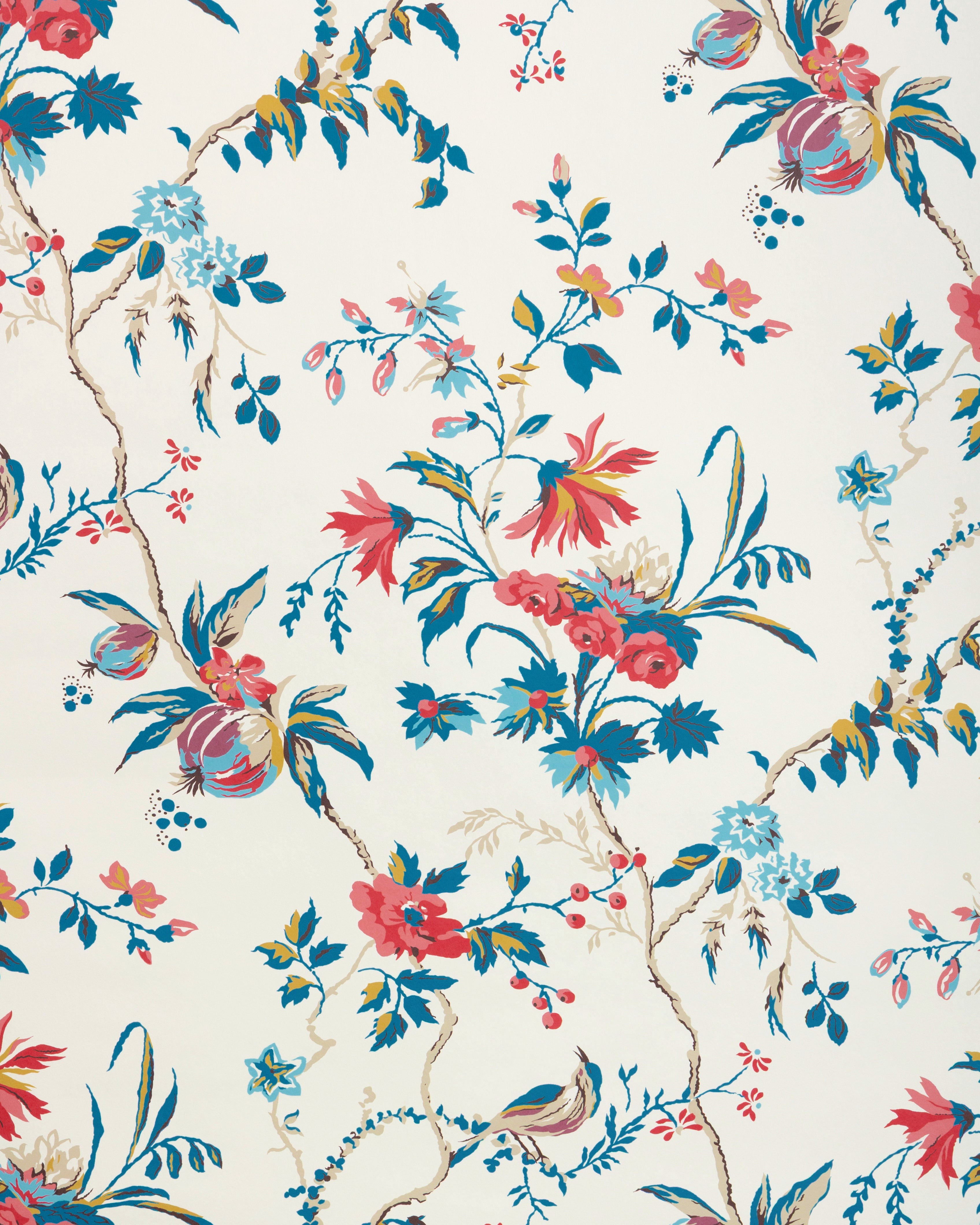 Locklin Wallpaper in red / blue color - pattern number P8025110.195.0 - by Kravet in the Jardin De Maclot collection